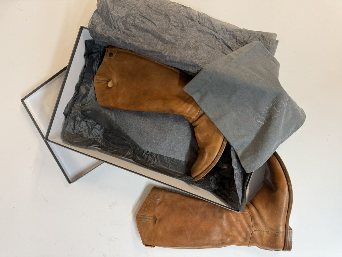 Alexander McQueen Alexander McQueen Tan Leather Knee-High Riding Boots Size US 11 / EU 44 - 21 Thumbnail