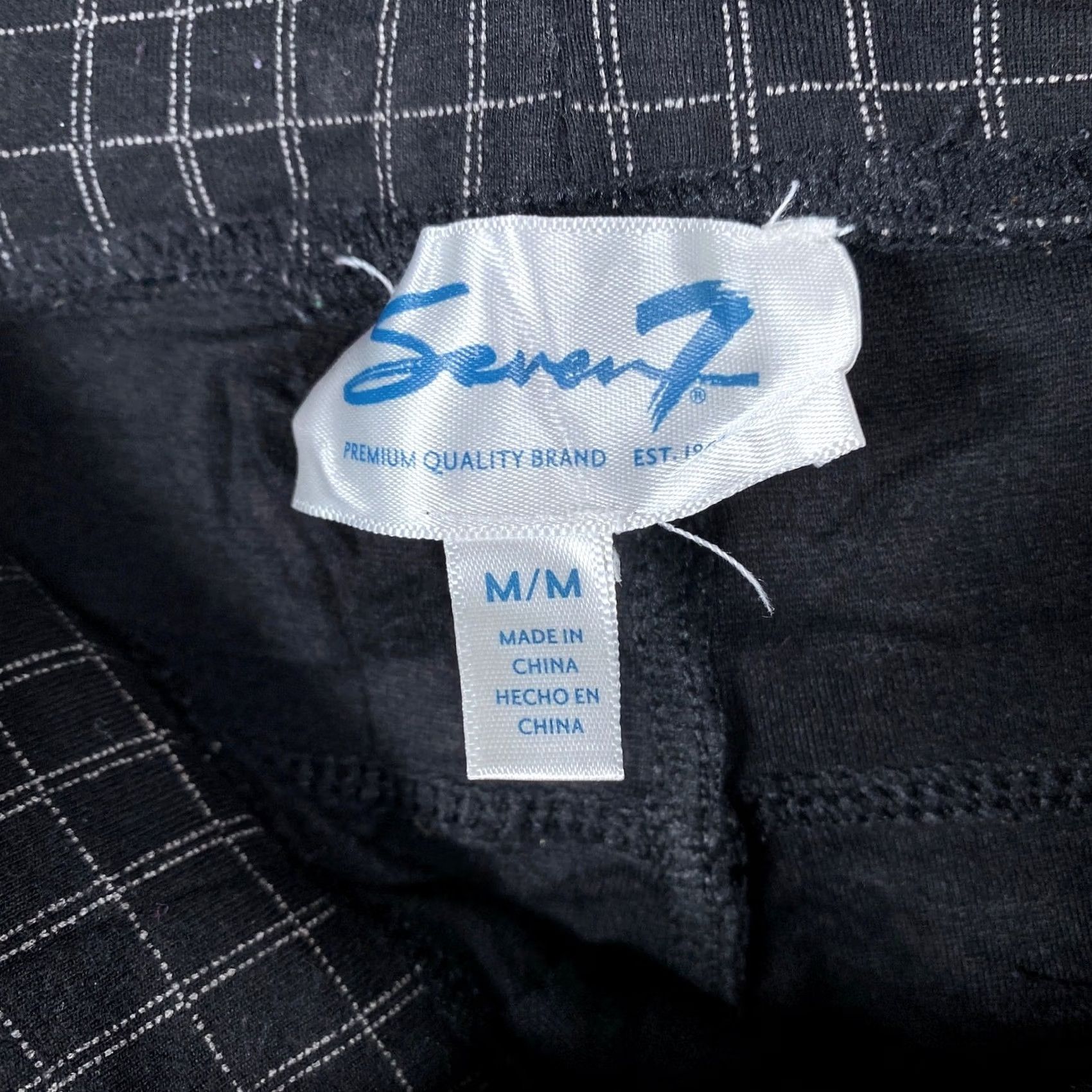 Vintage Seven7 Womens Pants Black Windowpane Plaid Pull On Jeggings Crop Stretch M Pants Size 30" / US 8 / IT 44 - 4 Thumbnail