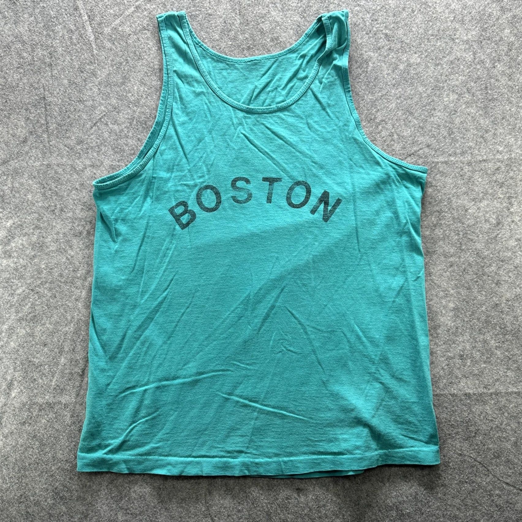Altea VINTAGE Boston Shirt Mens L Teal Tank Top 21 Jersey Style Athletic Sleeveless Graphic Print Mens Size US L / EU 52-54 / 3 - 2 Thumbnail