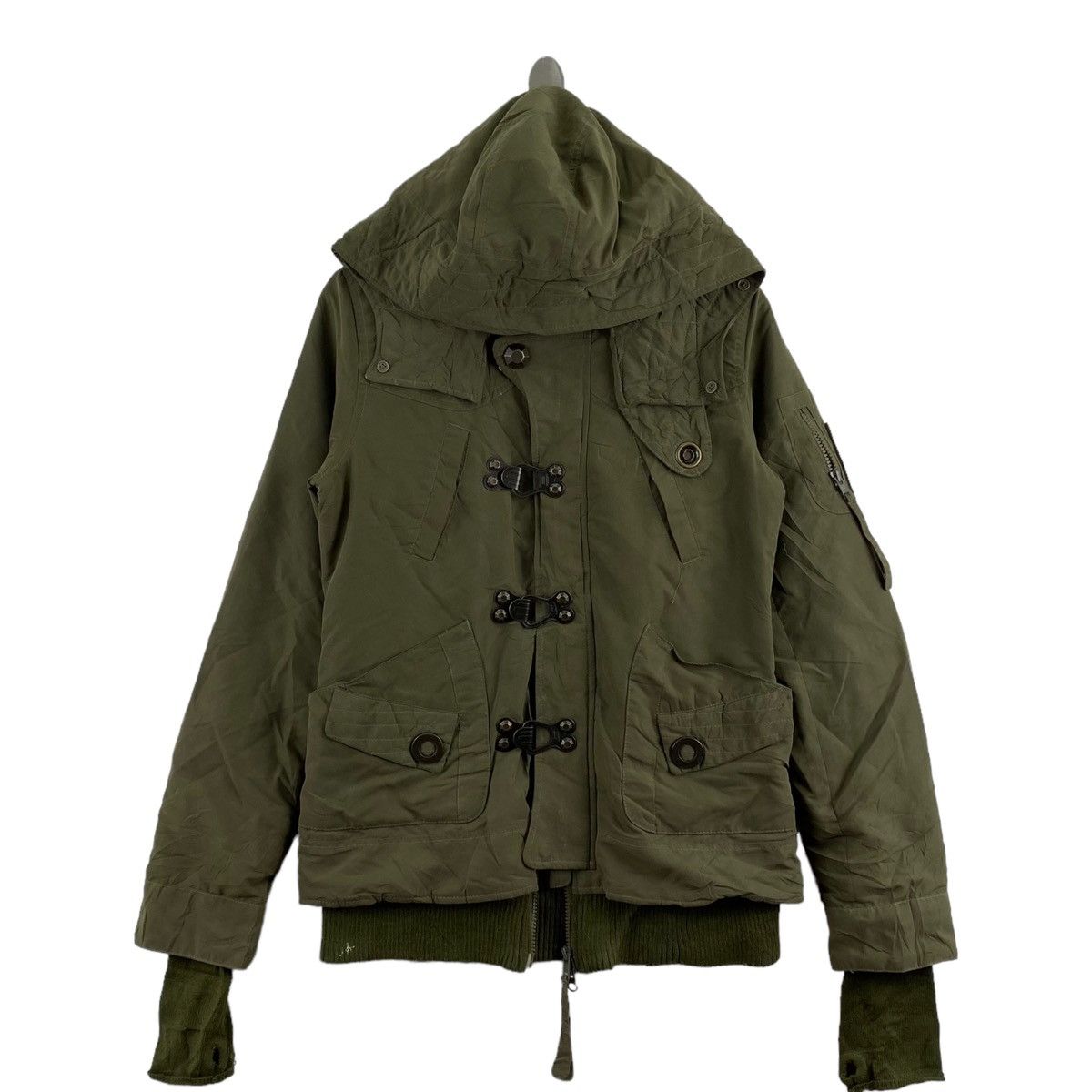 Japanese Brand SLY PRODUCT Punk Japanese Brand Sherpa Inside Khaki Hooded Size US S / EU 44-46 / 1 - 1 Thumbnail