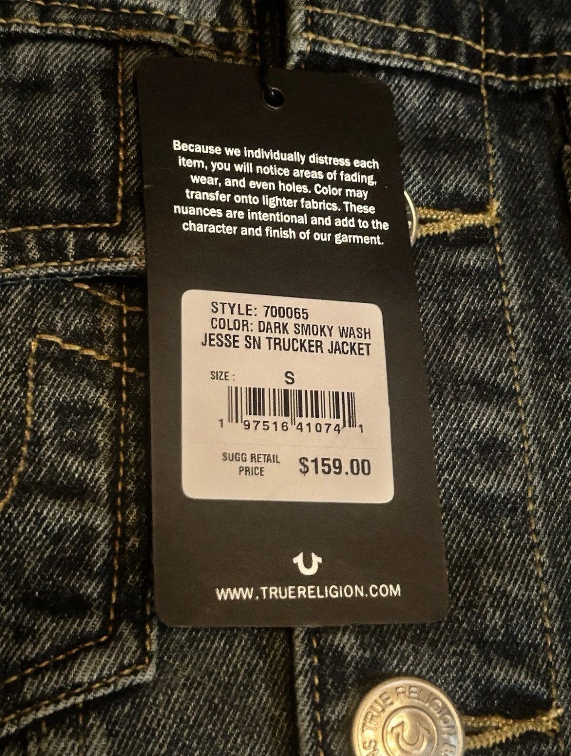 True Religion True Religion Men’s Jesse SN Trucker Jacket Size Small Size US S / EU 44-46 / 1 - 5 Thumbnail