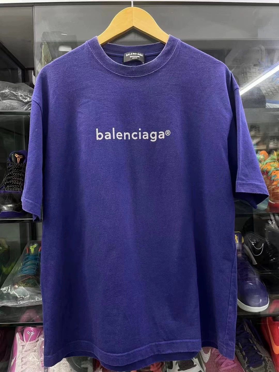 Balenciaga Logo Print Purple T-shirt M - dmc