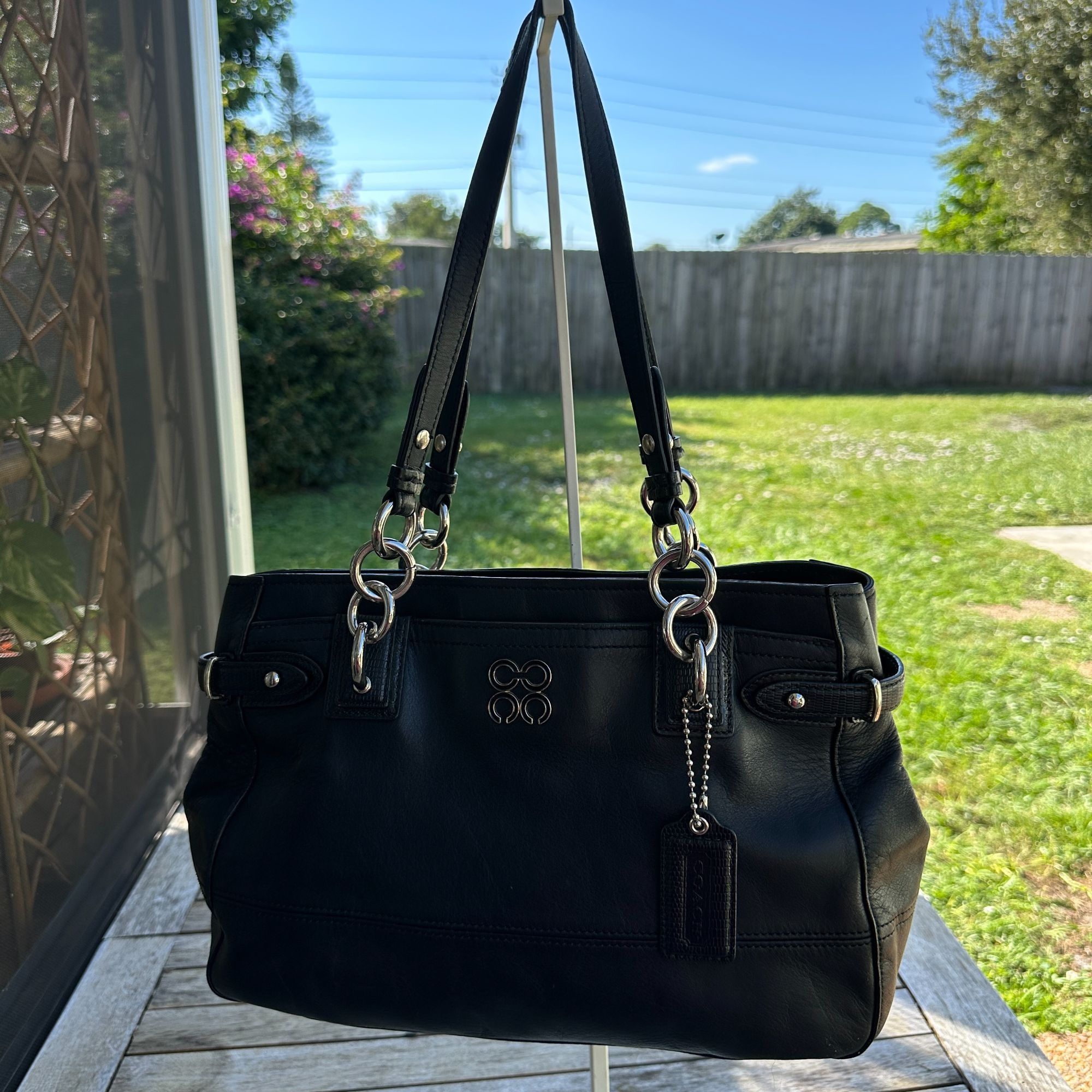 Coach COACH Colette Black Leather Carry All Shoulder Bag J1020-164 Size ONE SIZE - 12 Thumbnail