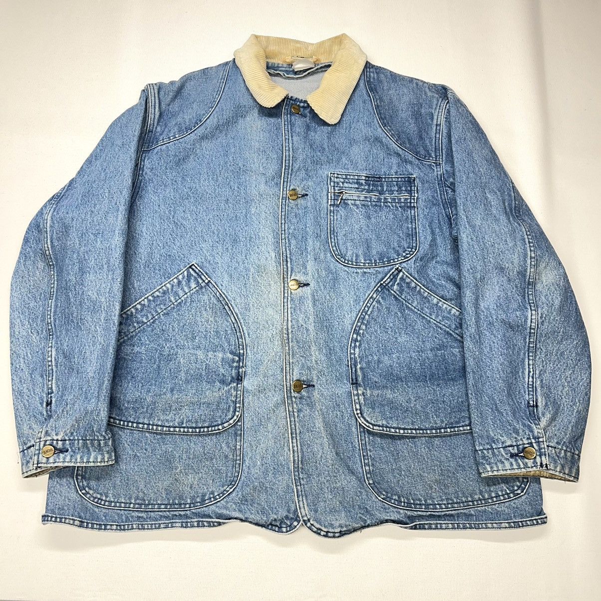 L.L. Bean × Vintage VTG LL Bean Chore Coat Blue Barn Field Jacket 
