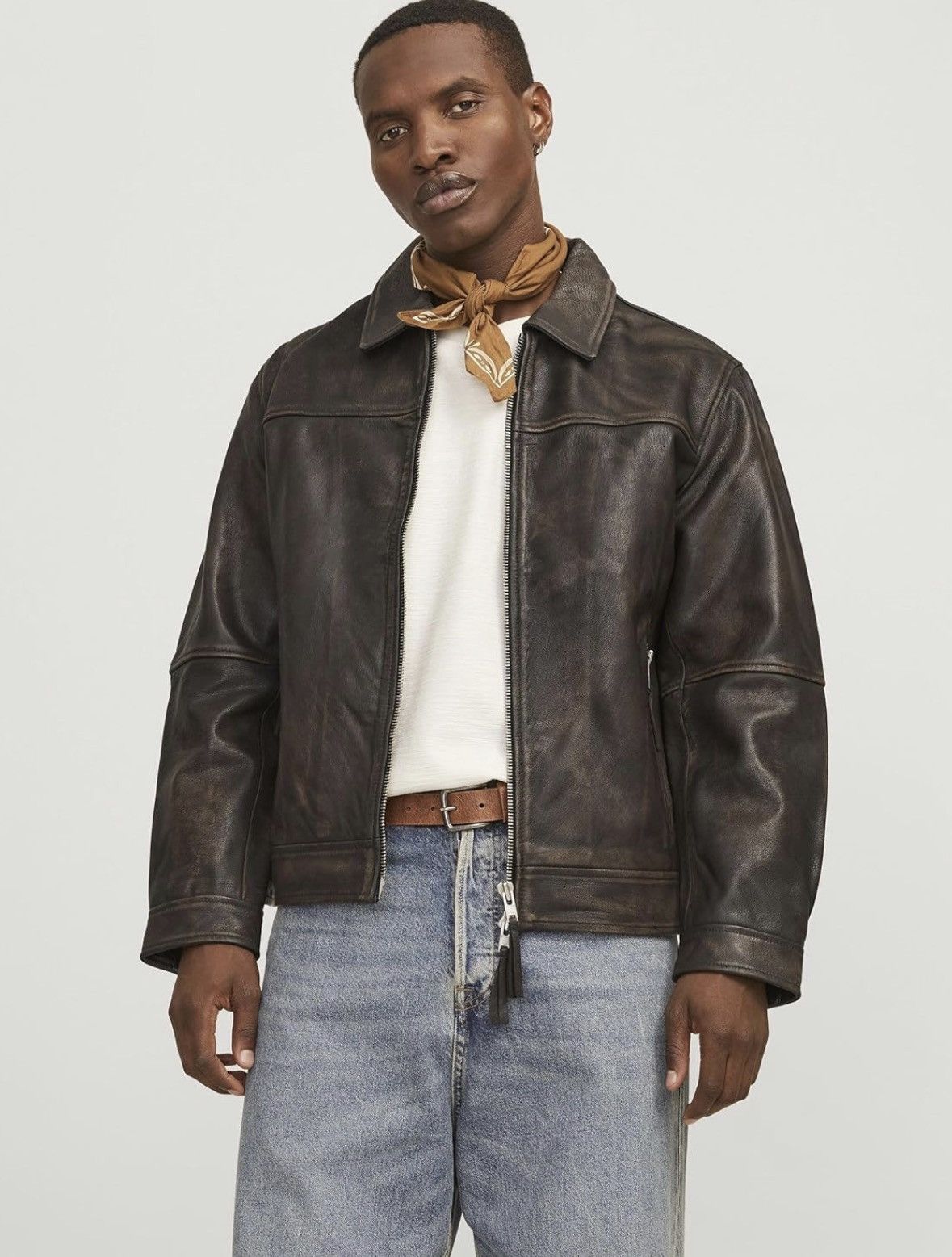 Jack & Jones Jack & Jones Goat Leather Brown Jacket Size 3XL Size US XXL / EU 58 / 5 - 1 Thumbnail