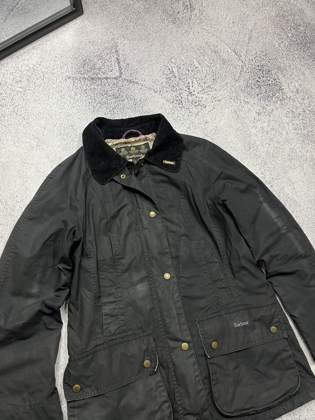 Barbour Vintage Barbour Print Beadnell Waxed Jacket Size UK 10 Rare Size M / US 6-8 / IT 42-44 - 5 Thumbnail