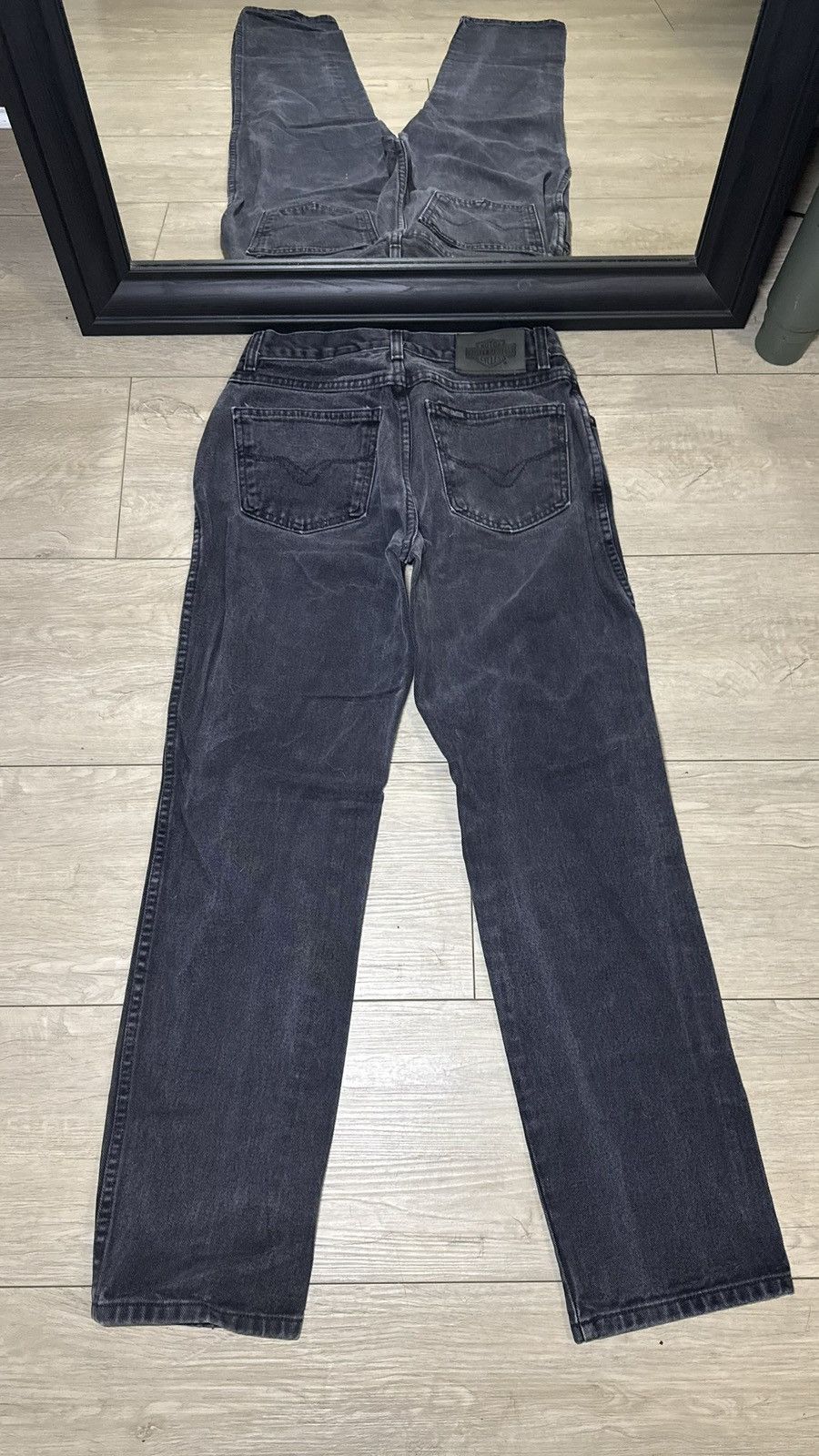 Harley Davidson Y2K 2000s Harley Davidson Black Denim Jean Straight Baggy Size US 34 / EU 50 - 2 Thumbnail