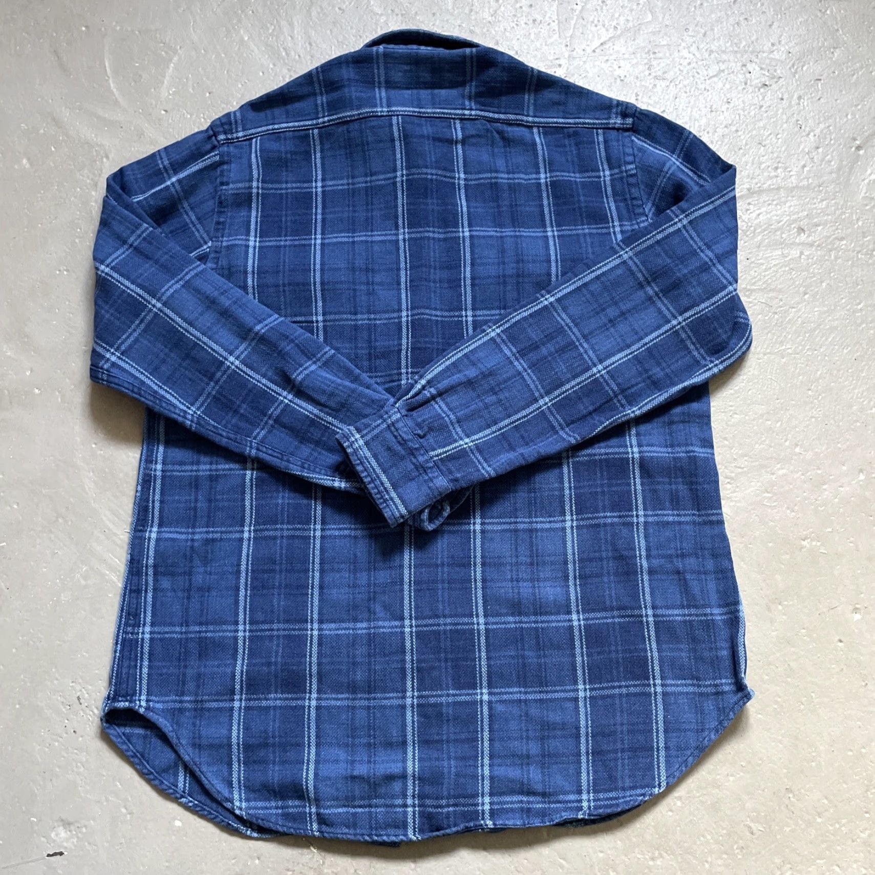 Polo Ralph Lauren Polo Ralph Lauren Flannel Indigo Check Work Shirt Elbow Patchwork Men’s M Shirt Size US M / EU 48-50 / 2 - 7 Thumbnail