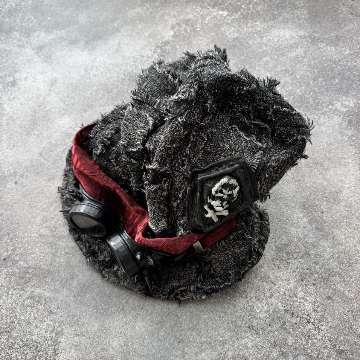 If Six Was Nine Grunge Cyberpunk Distressed Hat w/ Goggles + Japanese Patch Size ONE SIZE - 10 Thumbnail