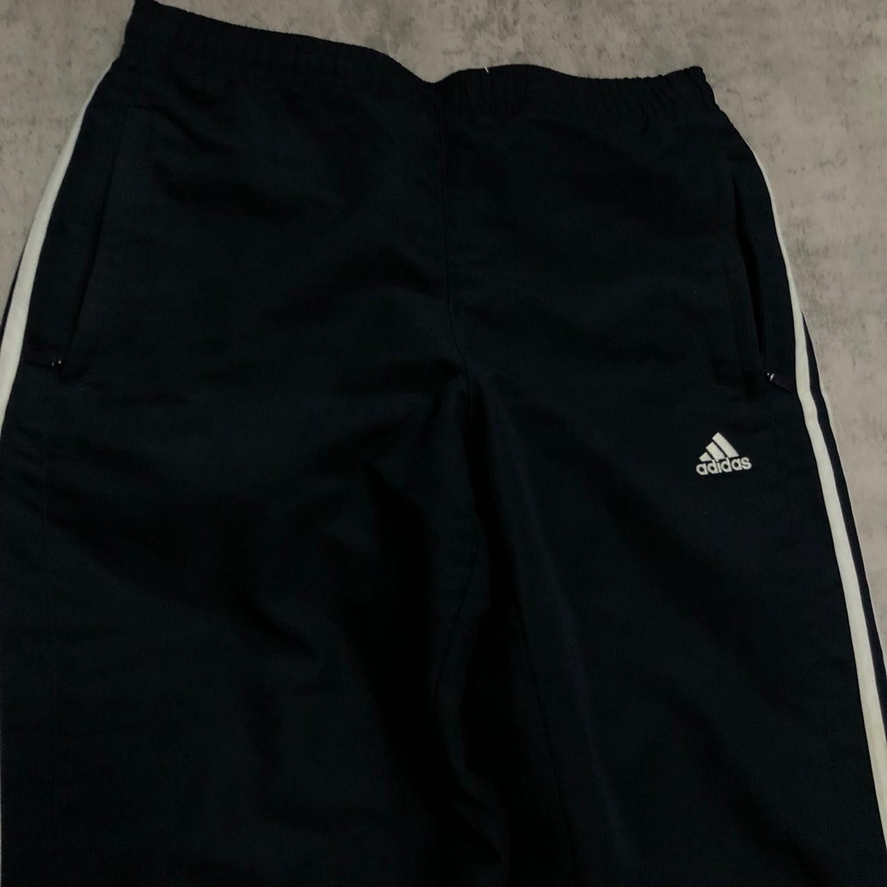 Adidas Adidas black & white 3-stripe track pants sportswear Size US 30 / EU 46 - 2 Thumbnail