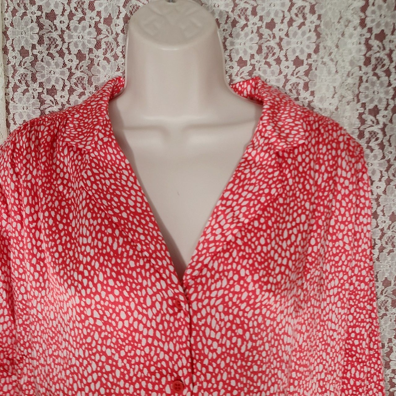 Topshop Topshop red white oversized button down shirt size 10 medium Size L / US 10 / IT 46 - 4 Thumbnail