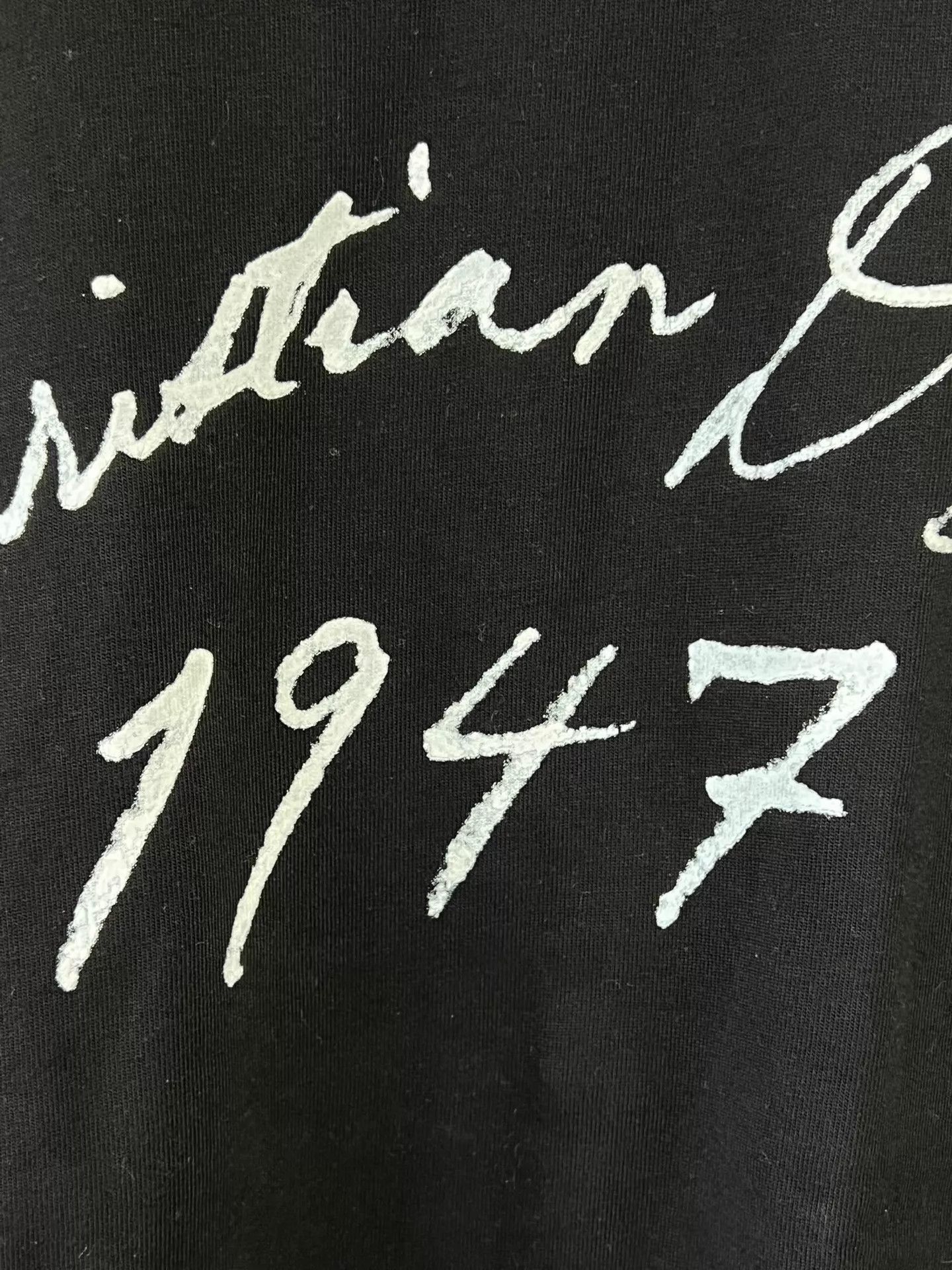 Dior Dior 1947 Script Flock Logo Black Tee M Size US M / EU 48-50 / 2 - 5 Thumbnail