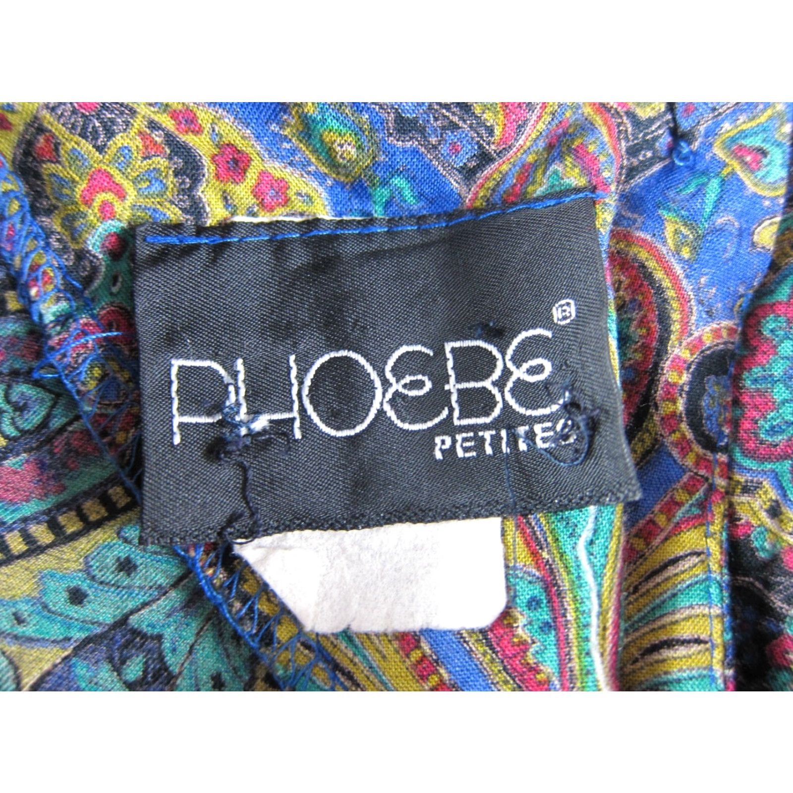 Vintage VTG Pheobe Petites Rayon Purple Green Paisley Long Sleeve Pocket Midi Dress XS-S - Womens Size XS / US 0-2 / IT 36-38 - 3 Thumbnail