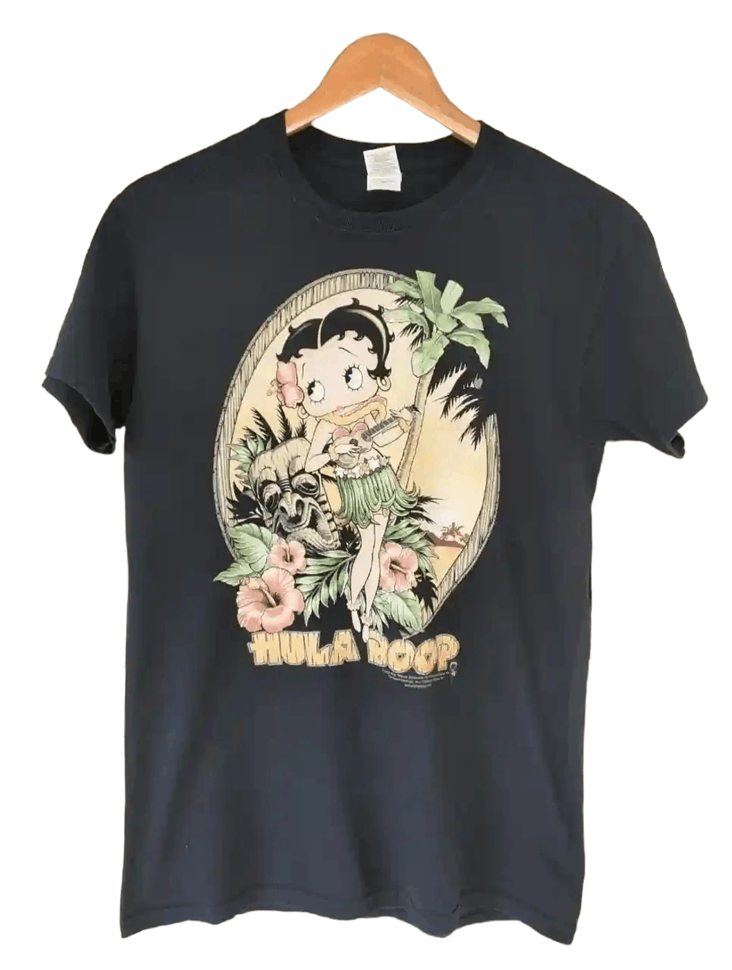 image of Cartoon Network x Hawaiian Shirt Y2K Betty Boop Hawaii T in Black, Men's (Size Small)