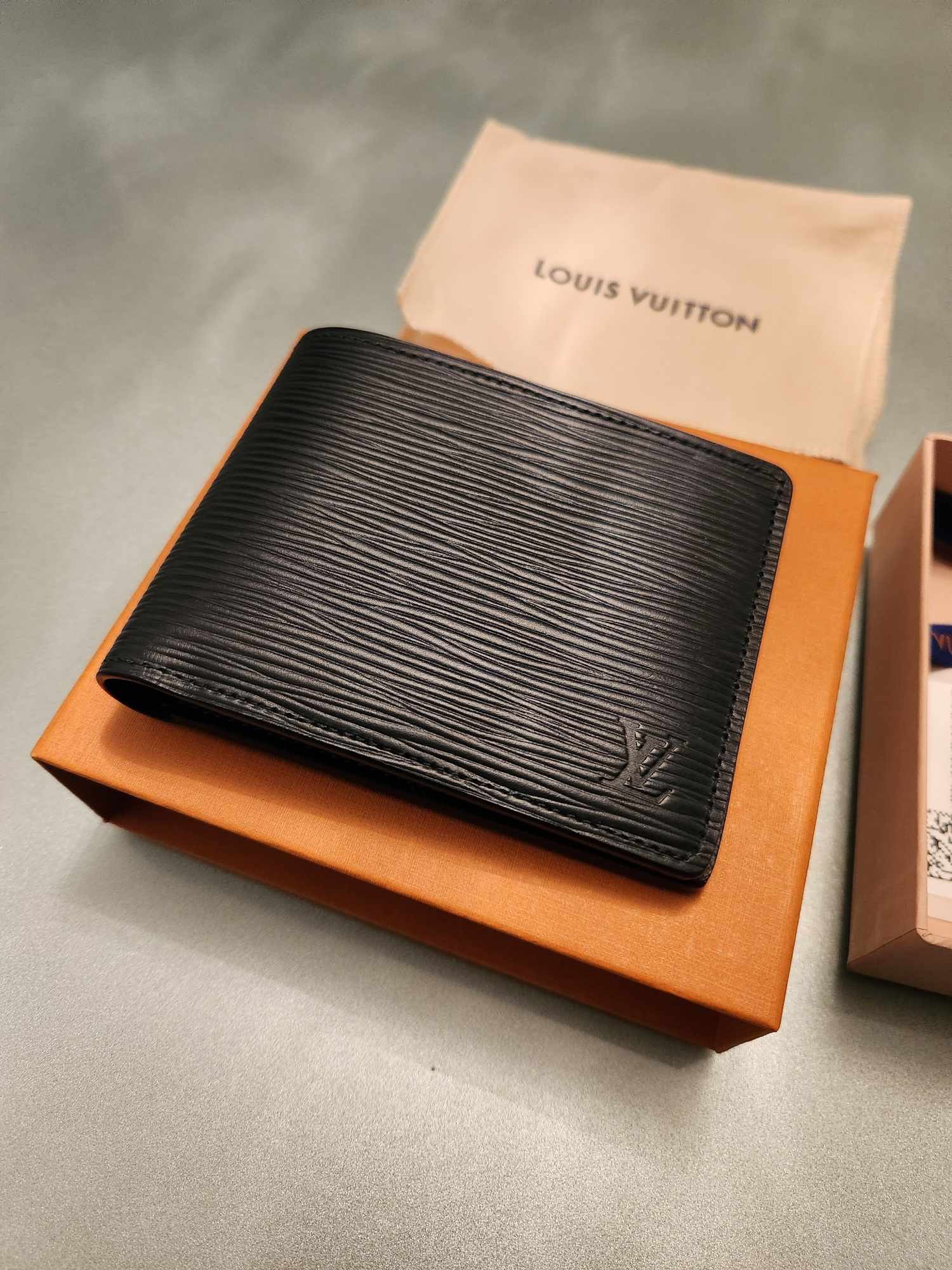 image of Louis Vuitton Multiple Wallet In Epi Leather in Navy, Men's
