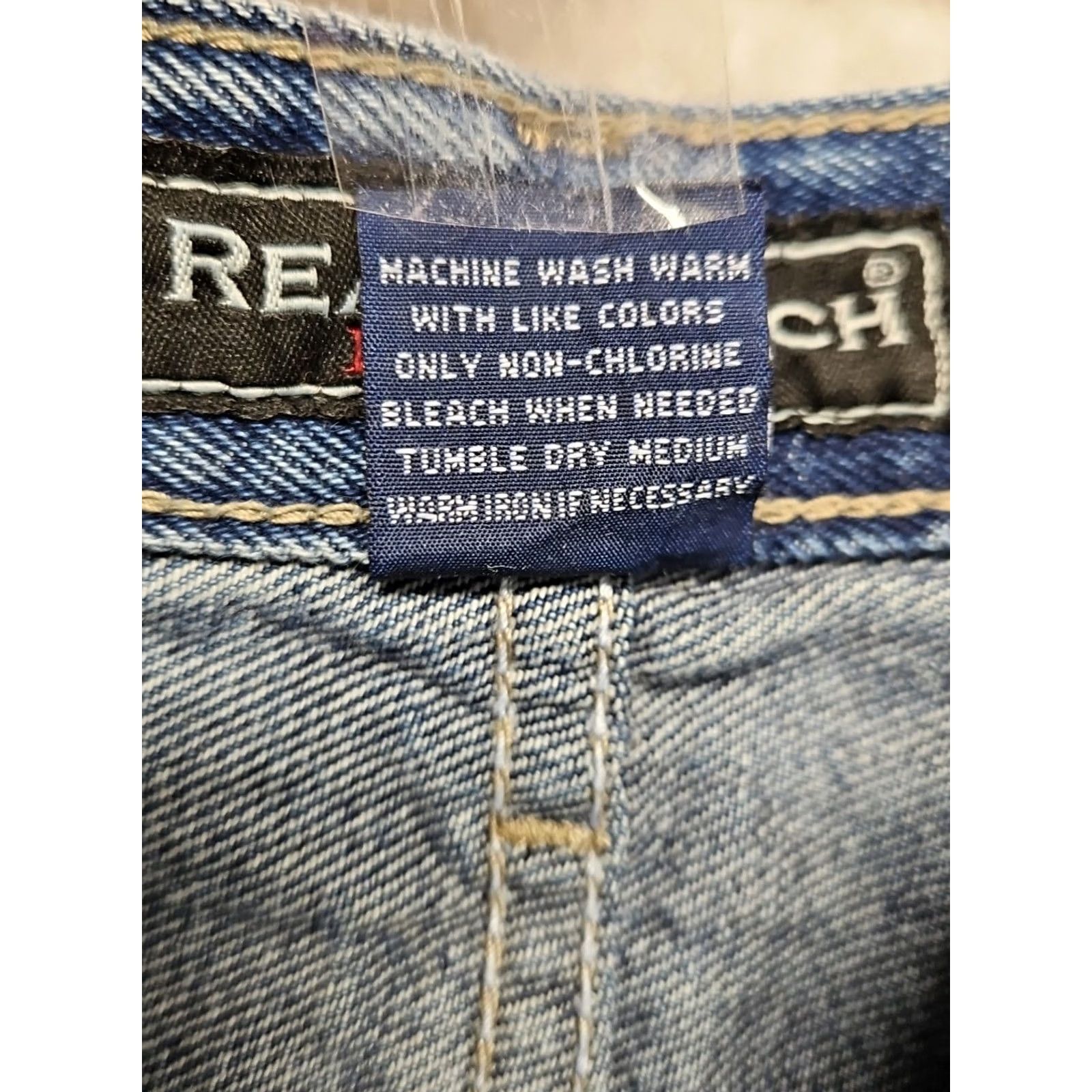 Denime Real Ranch Jeans Men’s 36x30 Regular Fit 100% Cotton Classic Blue Denim Straight Size US 36 / EU 52 - 5 Thumbnail