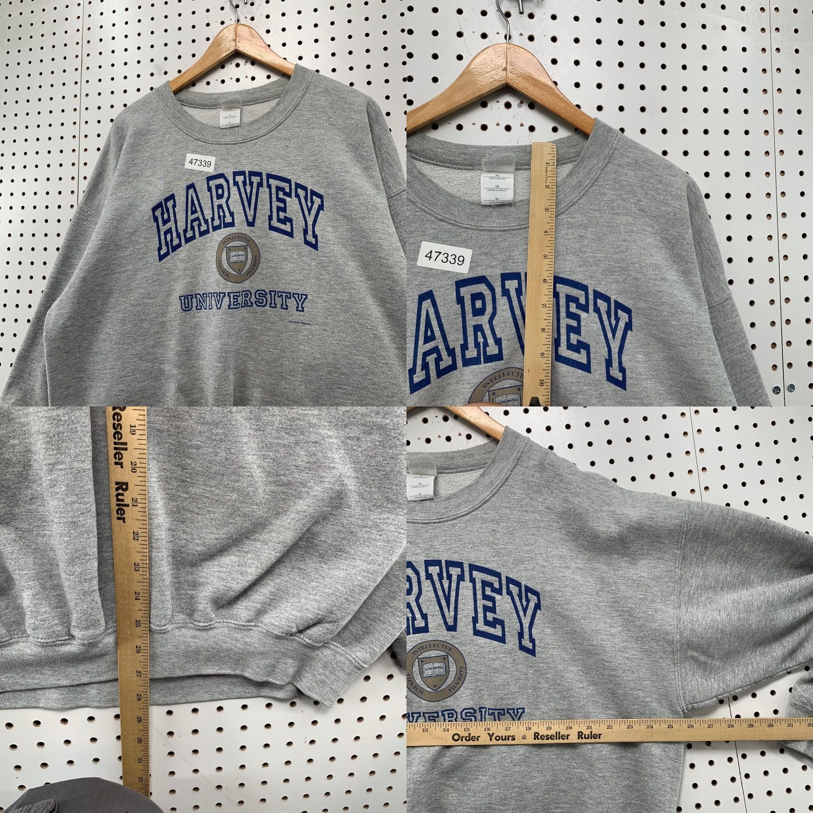 Gildan VINTAGE Harvey University Sweatshirt Mens XL Gray Fleece Crewneck Illinois Pullover Size US XL / EU 56 / 4 - 8 Thumbnail