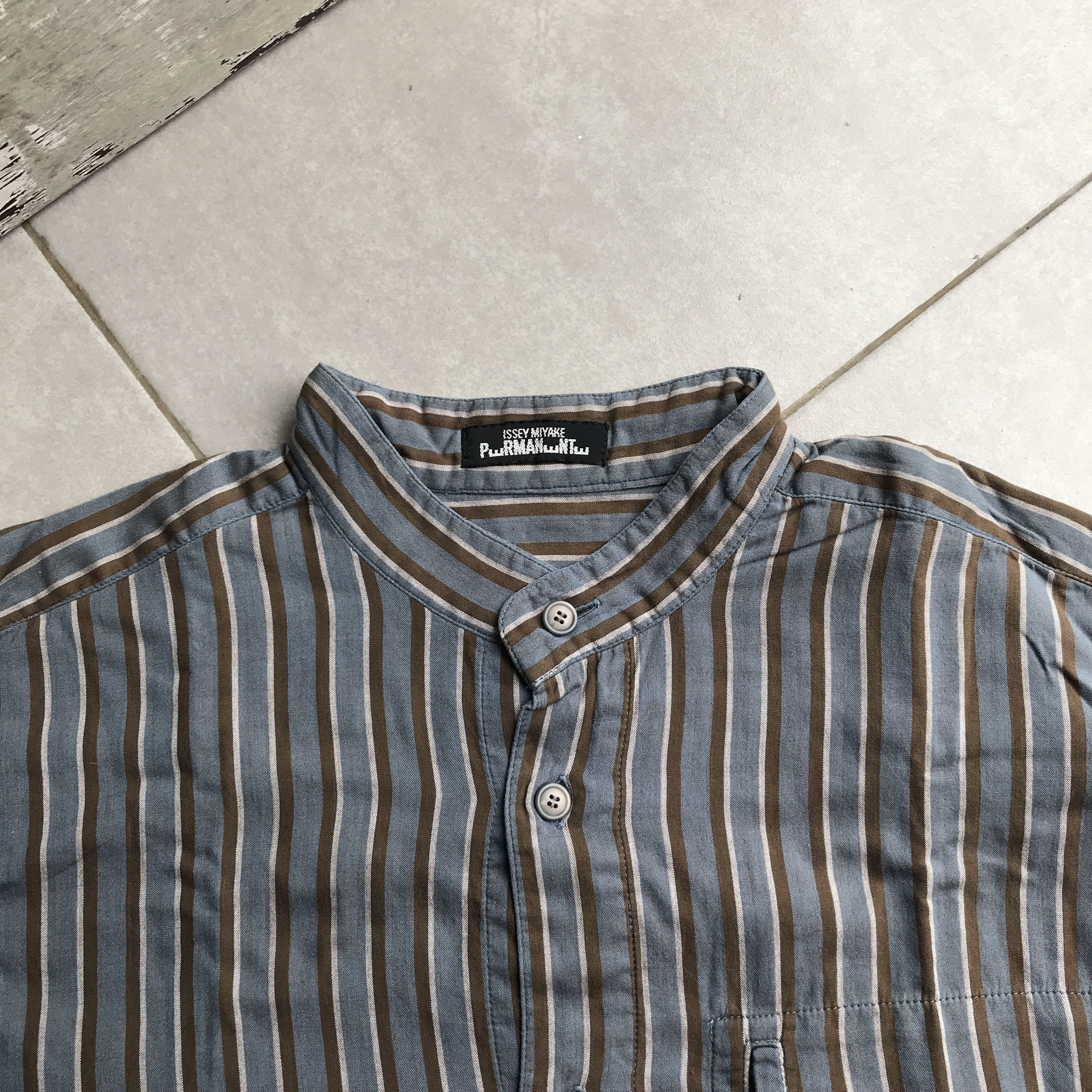 Issey Miyake Vintage 80s Issey Miyake Pemarnente shanghai neck shirt Size US M / EU 48-50 / 2 - 5 Thumbnail