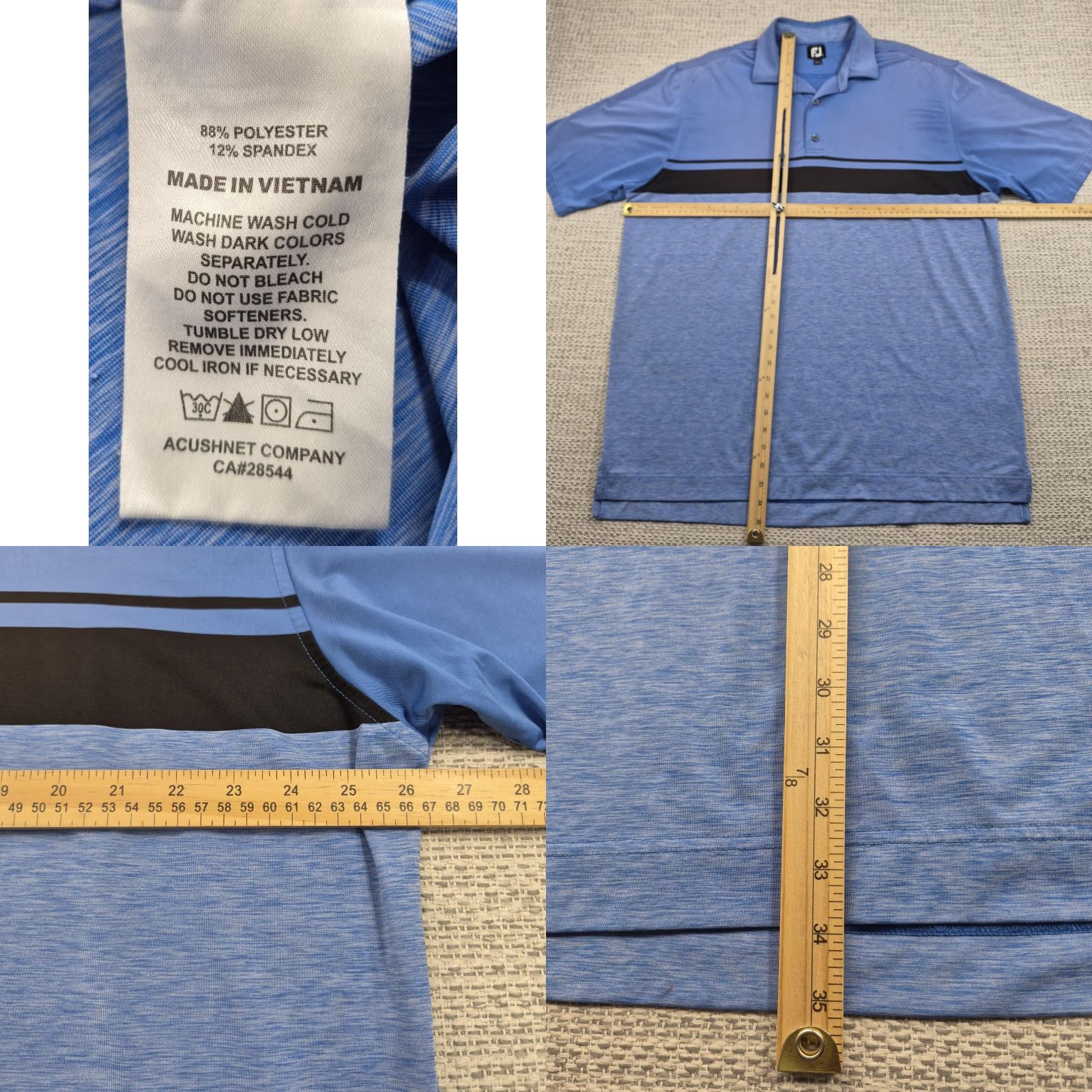 Footjoy FootJoy Polo Golf Shirt Mens 2XL Blue Stripe Performance Stretch Short Sleeve Polo Shirt Men Blue Stripe 2XL Size US XXL / EU 58 / 5 - 8 Thumbnail