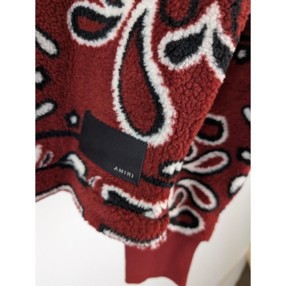 Amiri o1rshd1 Printed Bandana Fleece Hoodie in Red/Black Size US S / EU 44-46 / 1 - 14 Thumbnail