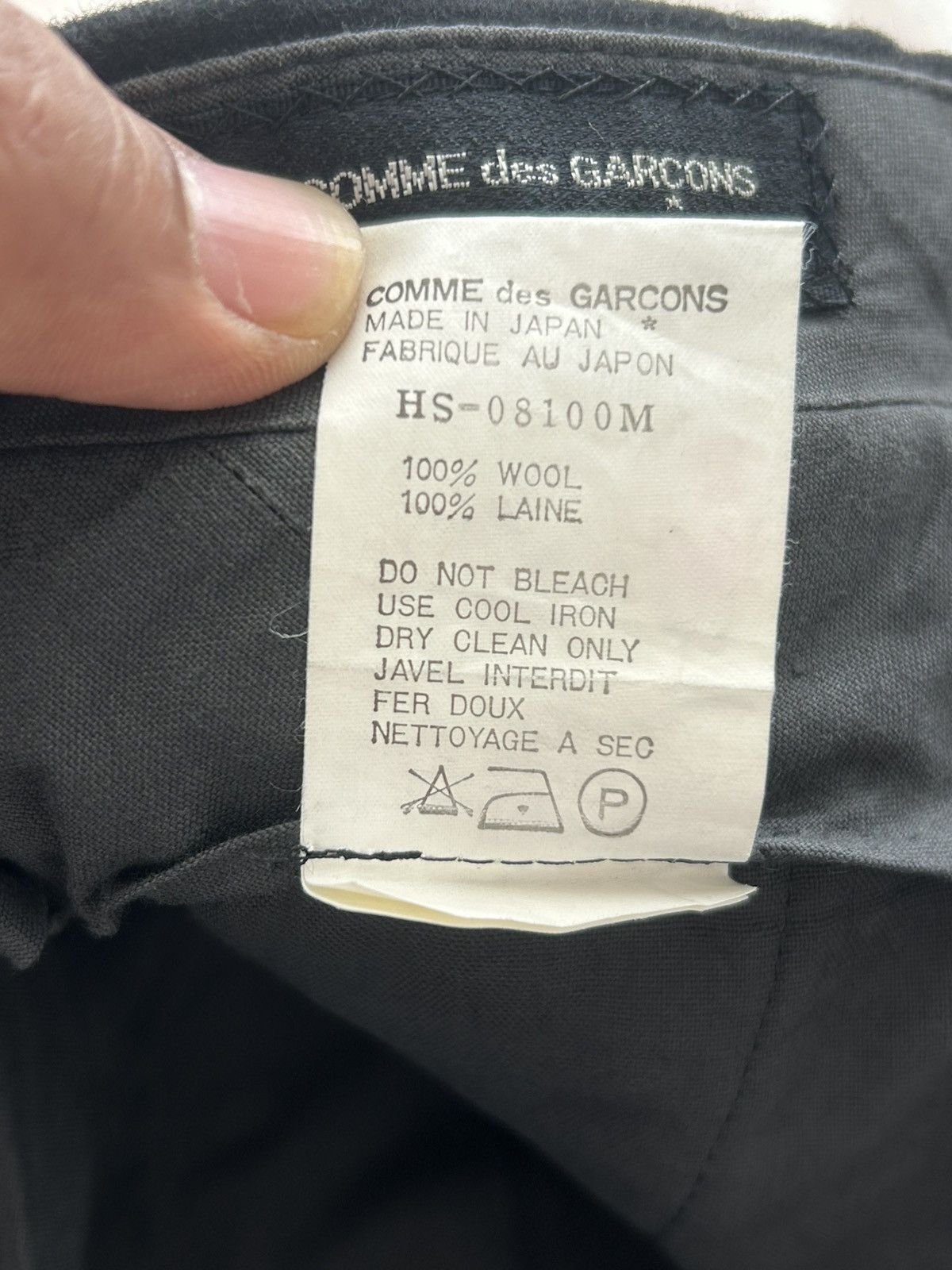 Comme des Garcons CDG Black Wool Trousers Size US 30 / EU 46 - 11 Thumbnail
