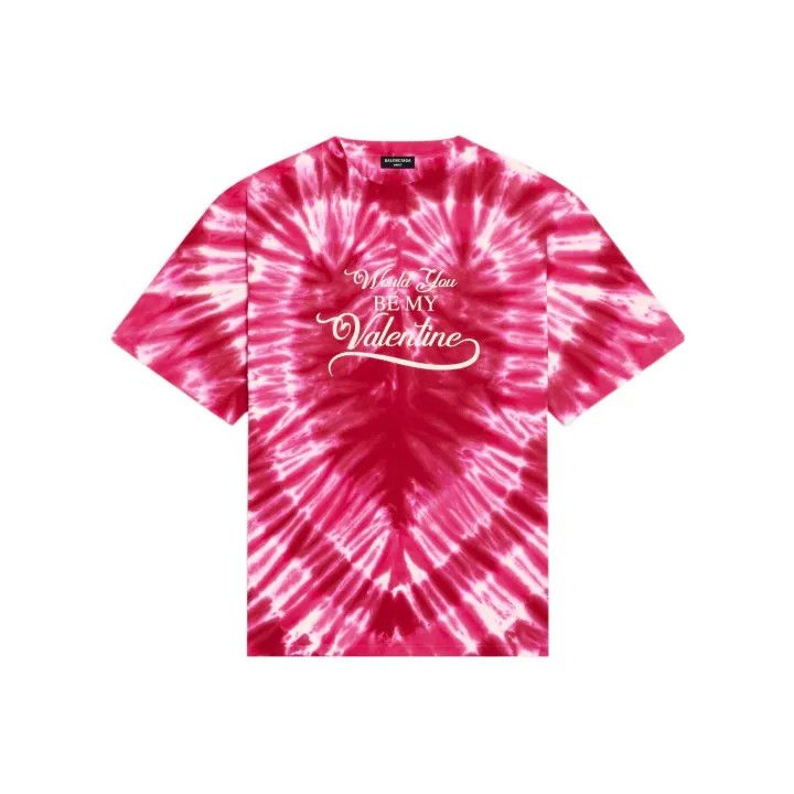 Balenciaga Balenciaga SS22 Tie-Dye Heart T-Shirt for Women 0079 Size XS / US 0-2 / IT 36-38 - 1 Thumbnail