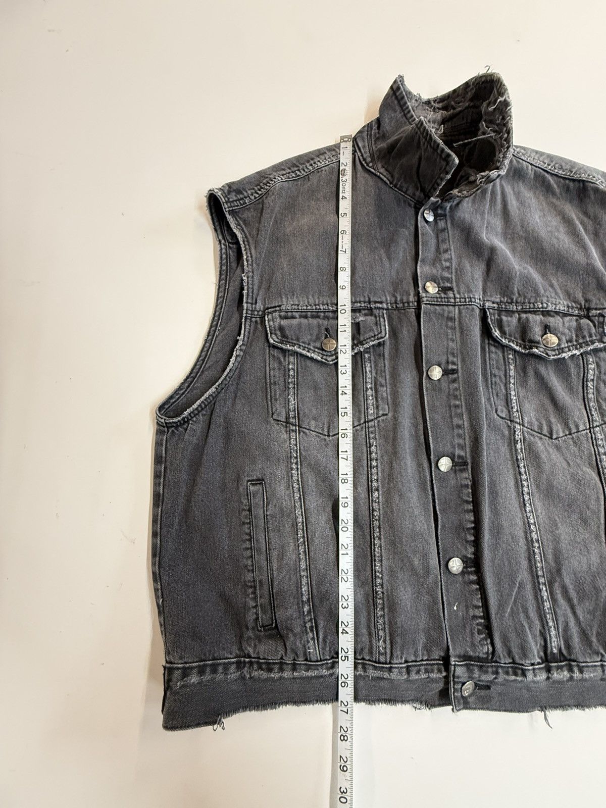 Ksubi KSUBI Faded Black Denim Vest — Cut-Off Trucker XXL Size US XXL / EU 58 / 5 - 22 Thumbnail