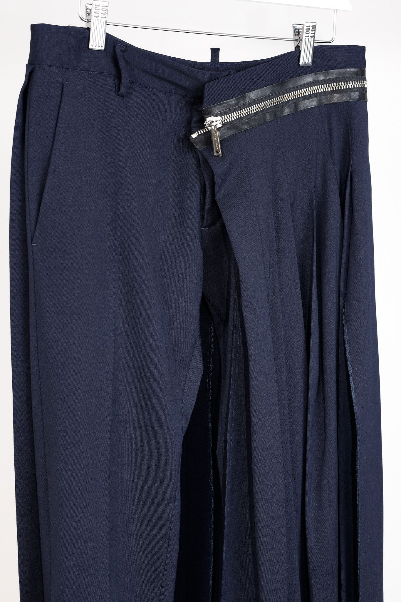 Dsquared2 DSquared2 AW/16 Navy Wool-Blend Pleated-Skirt Pants Size 32" / US 10 / IT 46 - 3 Thumbnail