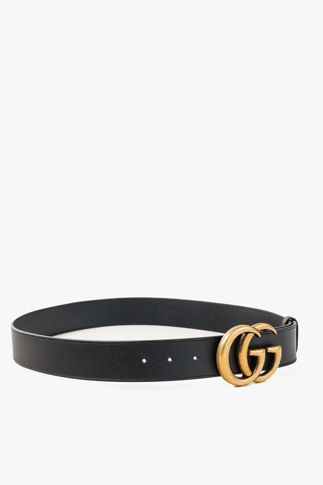 Gucci Gucci GG Marmont Black Leather Wide Belt Size ONE SIZE - 1 Thumbnail