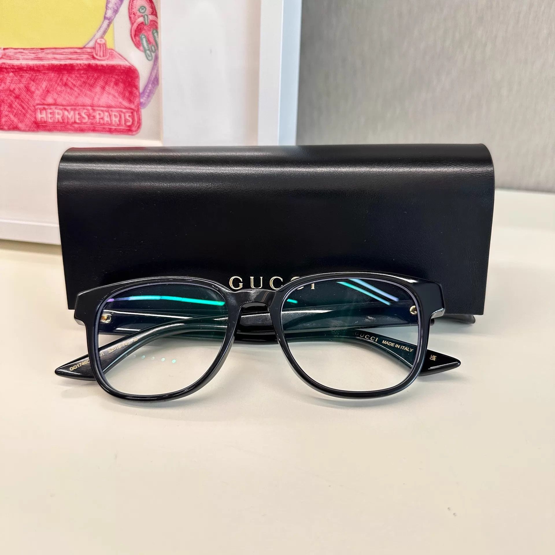 Gucci Black Square Frame Optical Glasses Size ONE SIZE - 1 Thumbnail