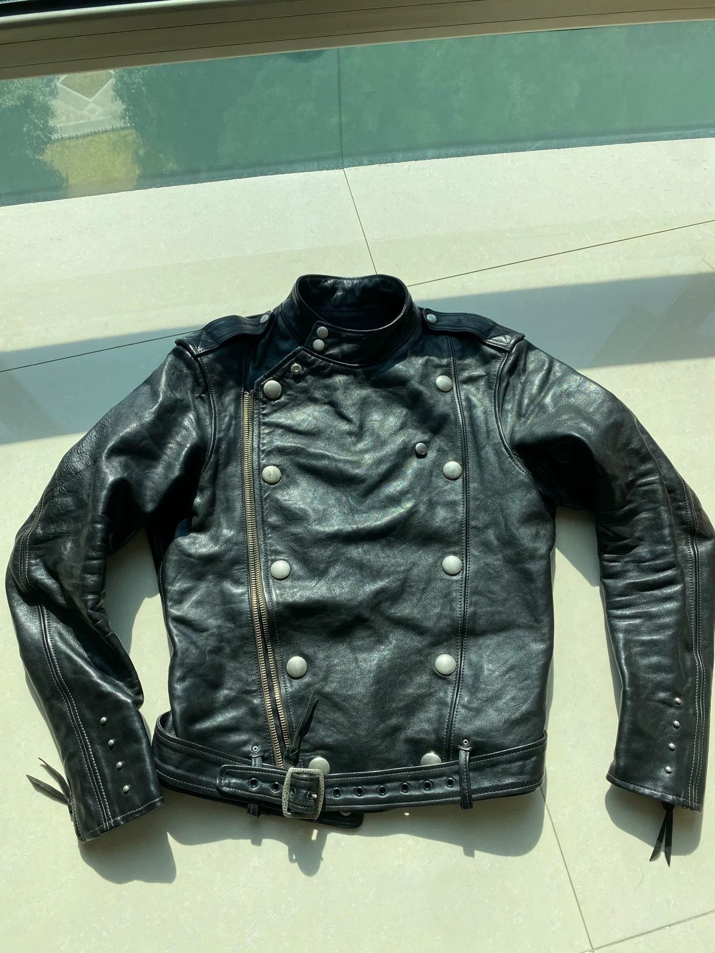 Freewheelers black leather biker jacket with detailed embellishments Size US M / EU 48-50 / 2 - 1 Thumbnail