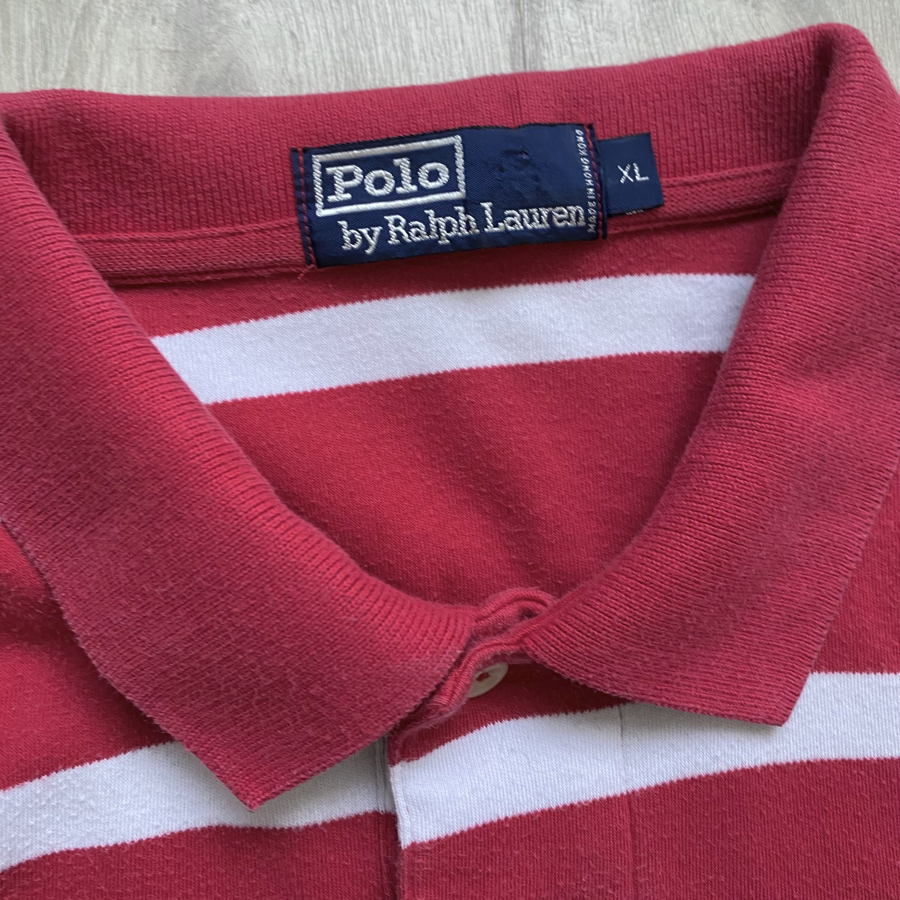 Polo Ralph Lauren Vintage 90s Trashed Polo Ralph Lauren Striped rugby shirt Size US XL / EU 56 / 4 - 6 Thumbnail