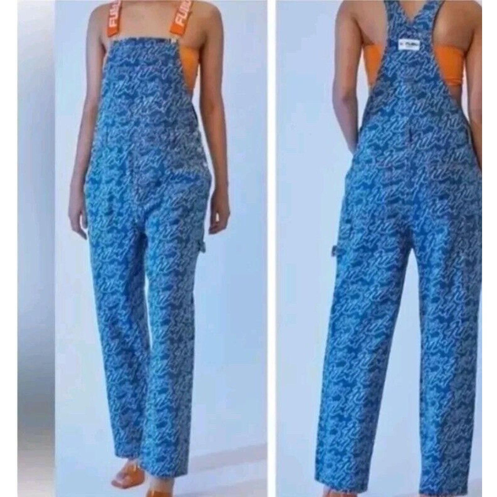 Fubu Fubu Forever 21 Denim Overalls Womens All Over Print Size 27" / US 4 / IT 40 - 4 Thumbnail