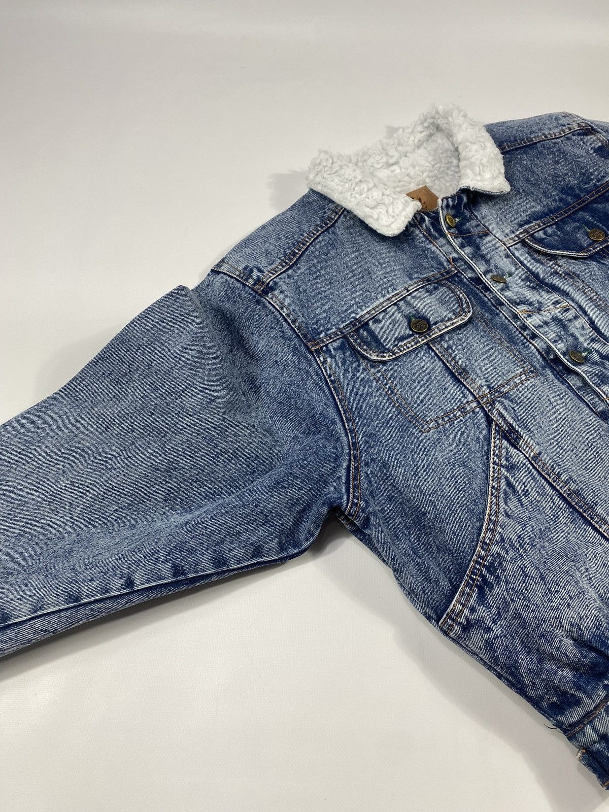 Vintage 🔥LASTDROP🔥 Vintage 90s Baggy Oversized Sherpa Denim Jacket Size US L / EU 52-54 / 3 - 7 Thumbnail