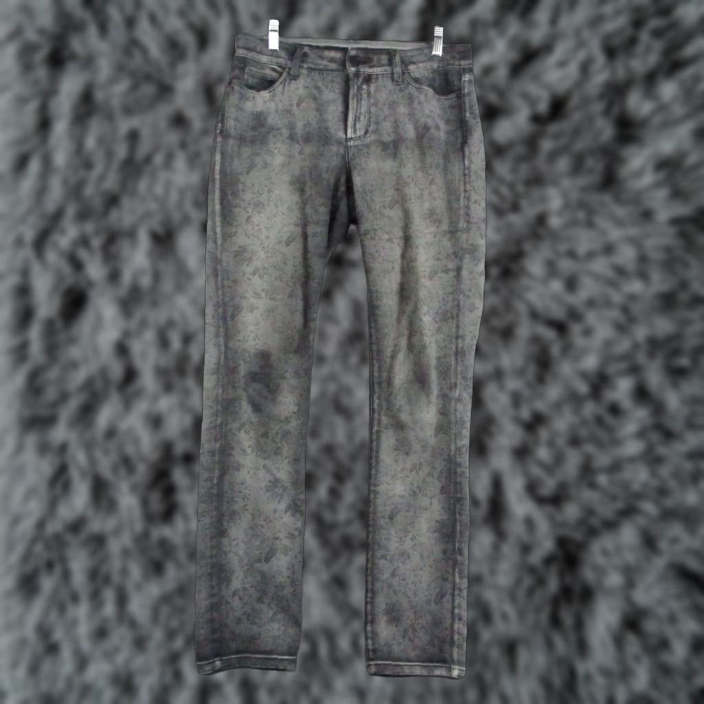 NYDJ NYDJ Alina Jeans Women's 6 Floral Pattern Gray Lift Tuck Stretch Denim Jegging Size 28" / US 6 / IT 42 - 1 Thumbnail