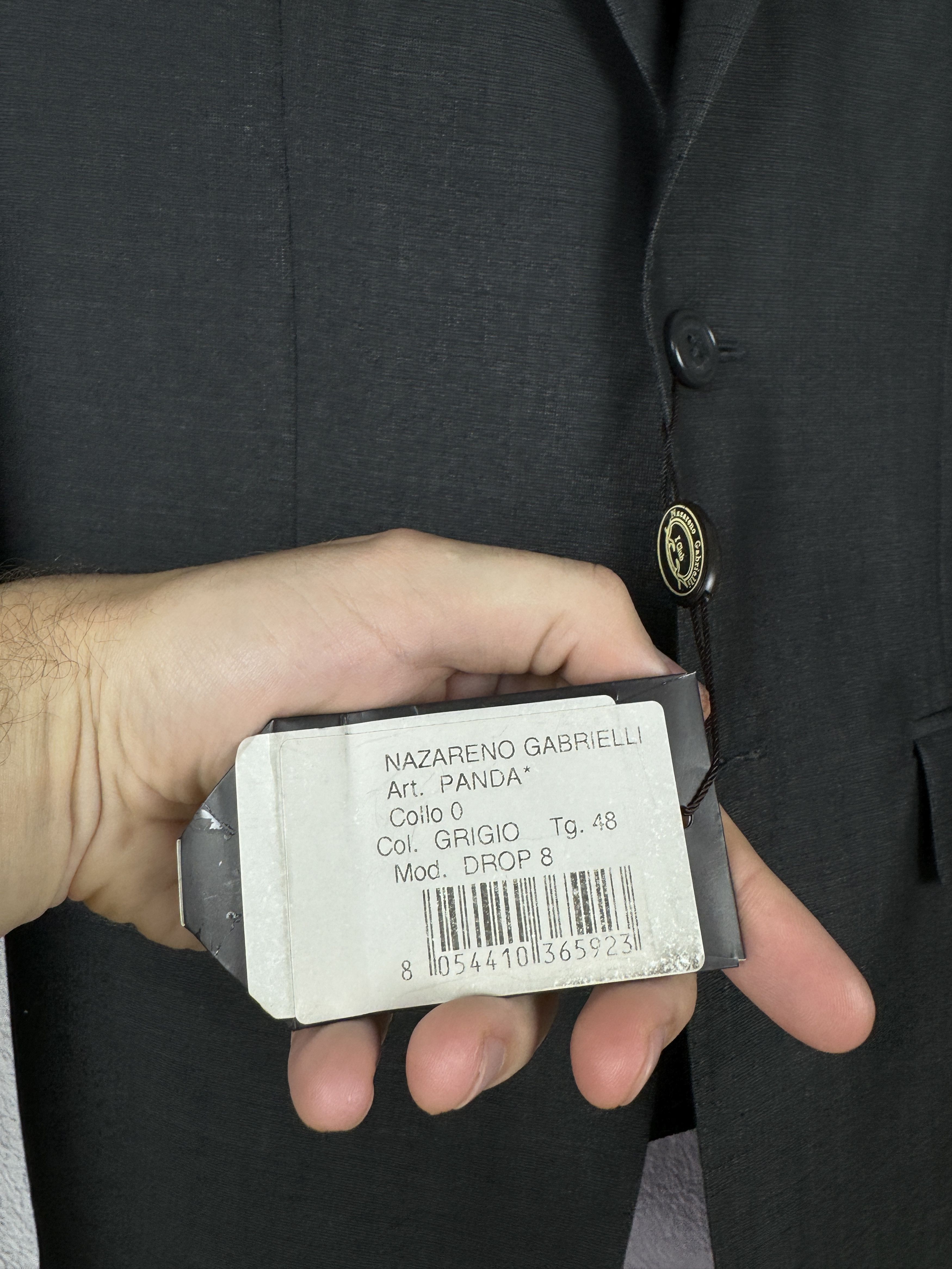 Nazareno Gabrielli BNWT Nazareno Gabrielli 2 pcs Panda grey 2 button wool suit Size 38R - 10 Thumbnail