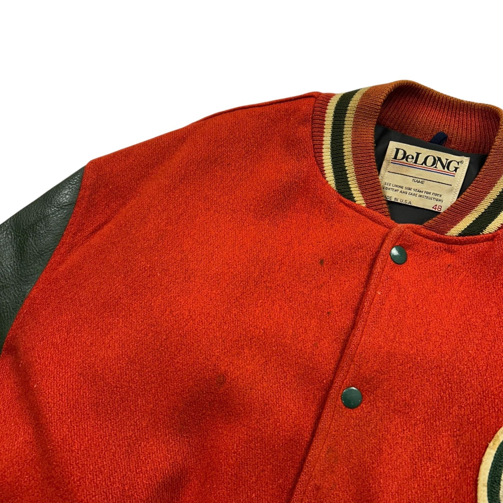 NHL VTG 90s NEW JERSEY DEVILS DELONG VARSITY JACKET LEATHER WOOL Size US XL / EU 56 / 4 - 12 Thumbnail