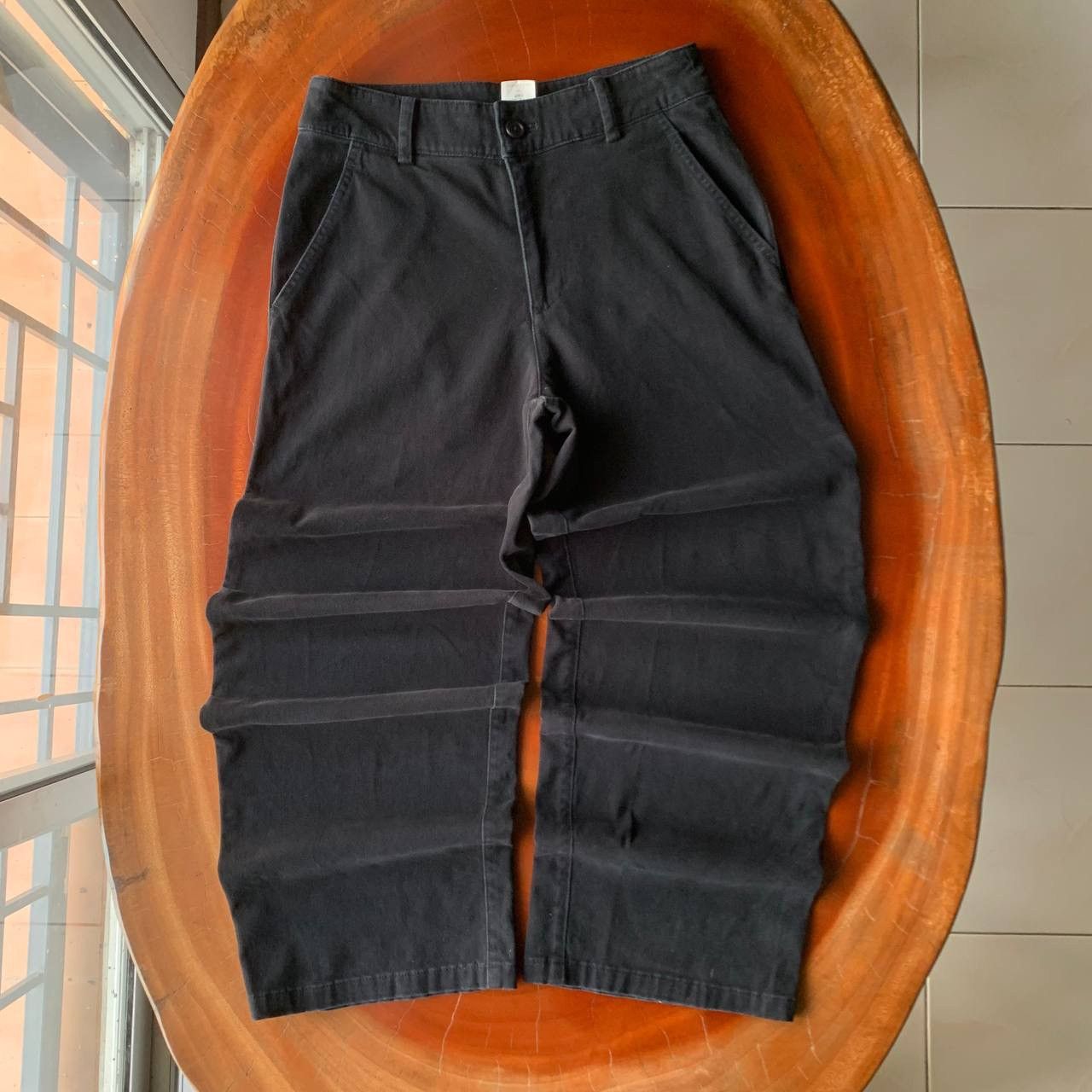 Issey Miyake Plantation by Issey Miyake Relaxed Wideleg Baggy Black Pants Size US 29 - 1 Thumbnail