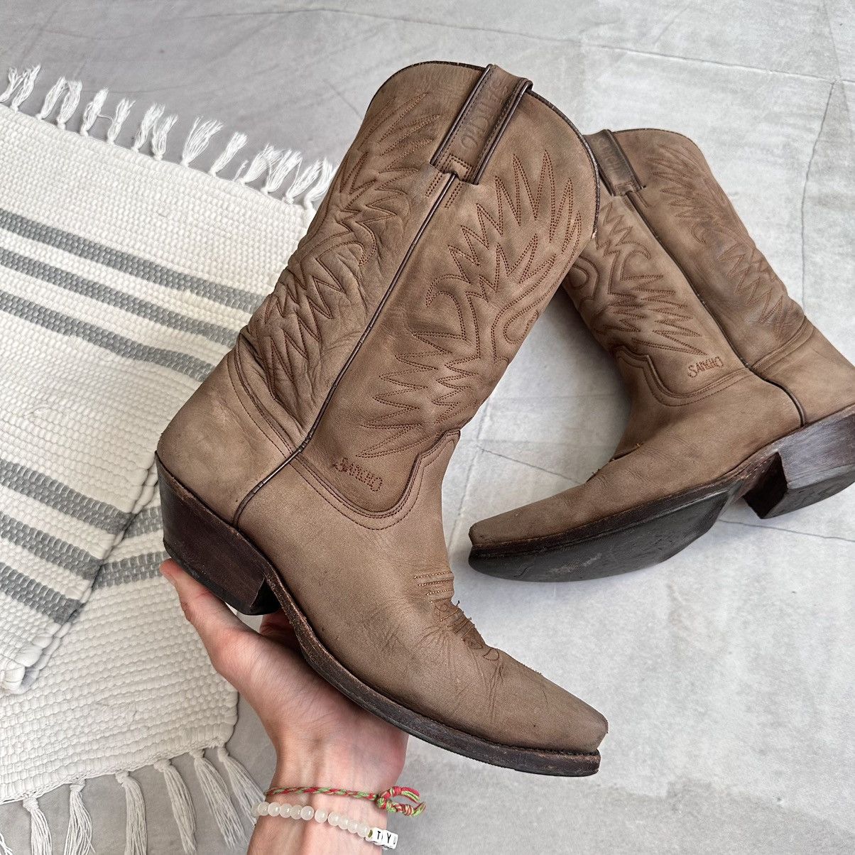 Cowboy Equipment Vintage Sancho Western Cowboy Boots Biker Celine Vibe Size US 9 / EU 42 - 10 Thumbnail