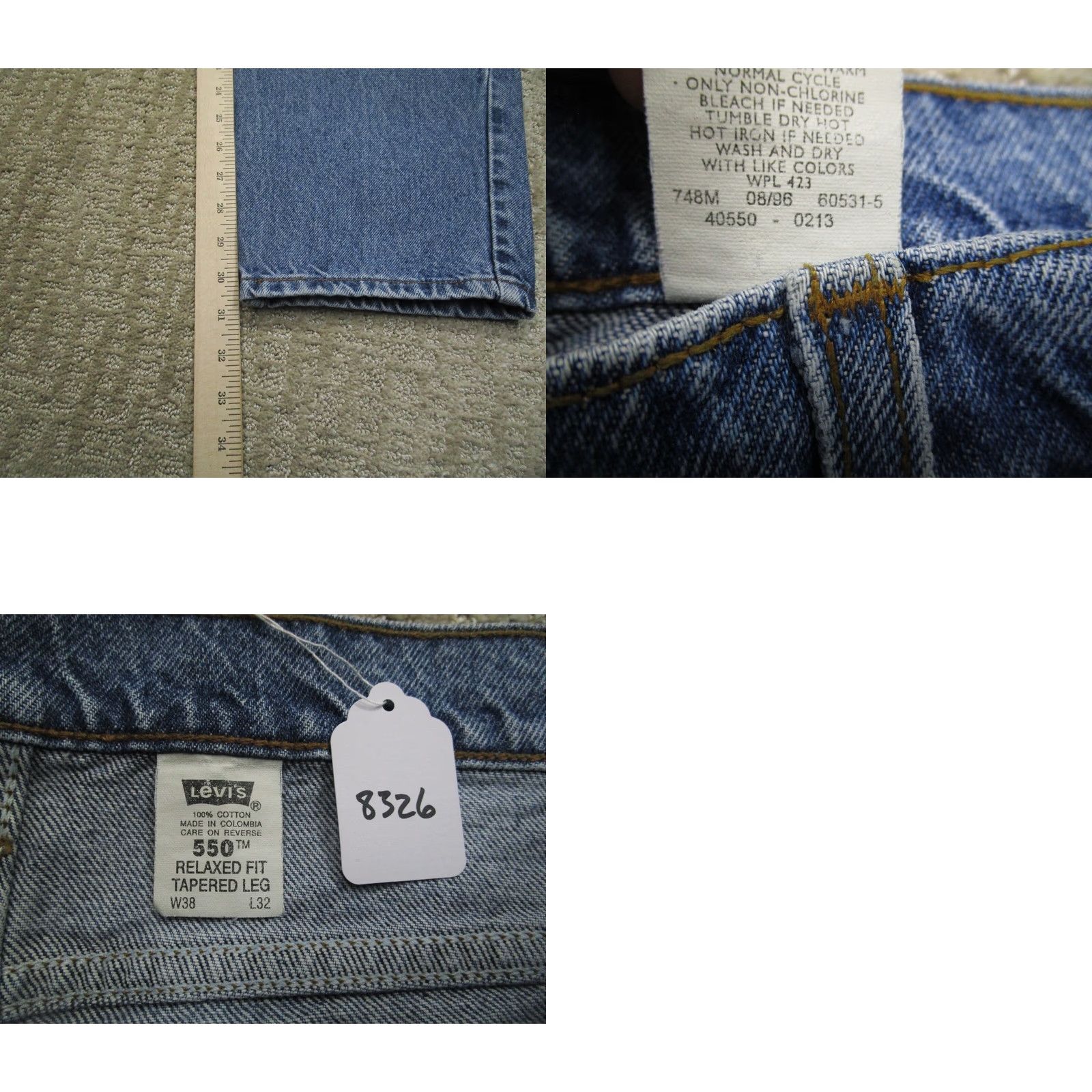 Levi's VINTAGE Levi's 550 Jeans Men 38x32 Blue Light Wash 90s Tapered Pants Logo HIPSTER Retro Levi's 500 Series Size US 38 / EU 54 - 8 Thumbnail