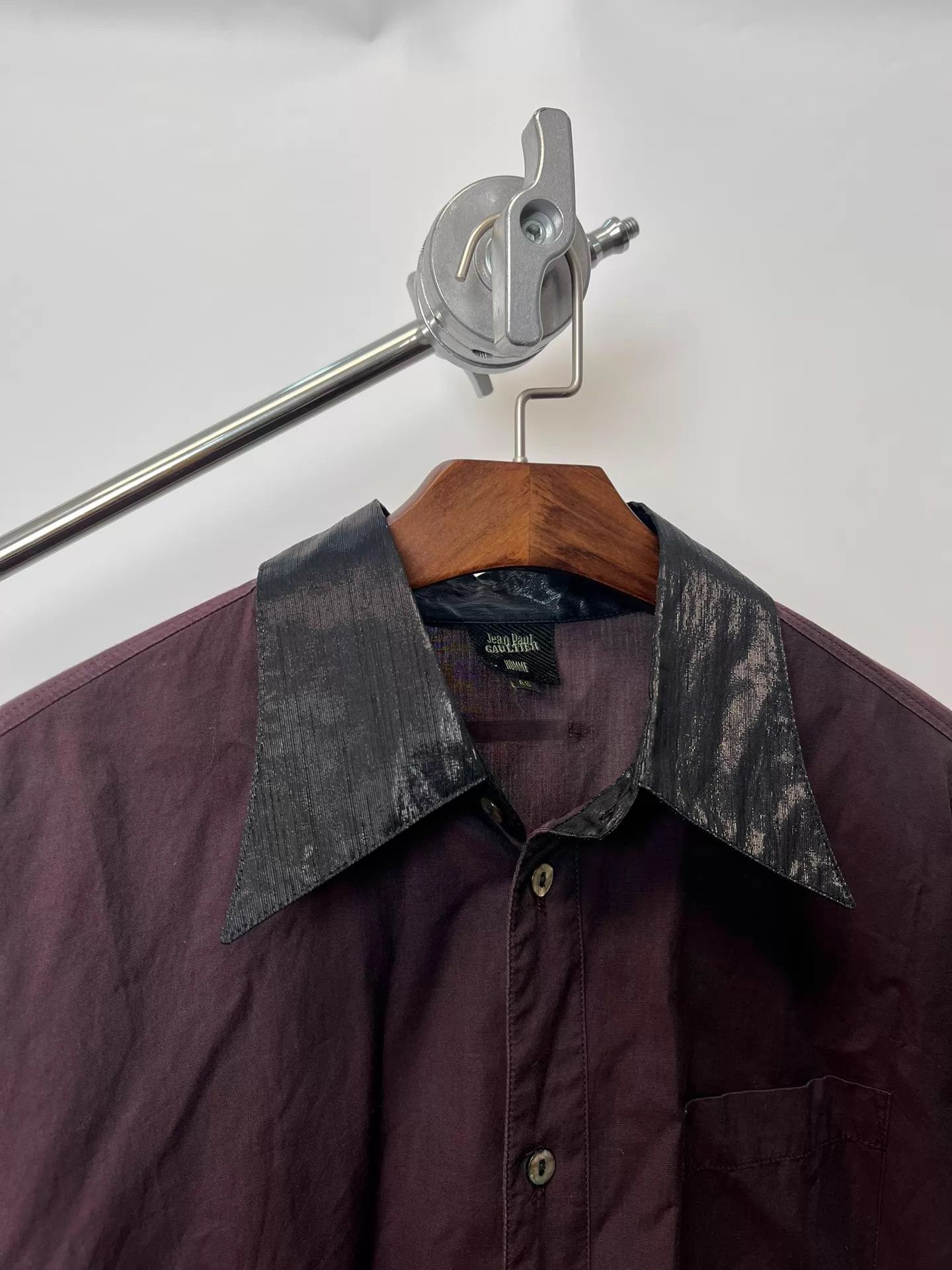 Jean Paul Gaultier Jean Paul GAULTIER coated burgundy paneled shirt Size US M / EU 48-50 / 2 - 3 Thumbnail