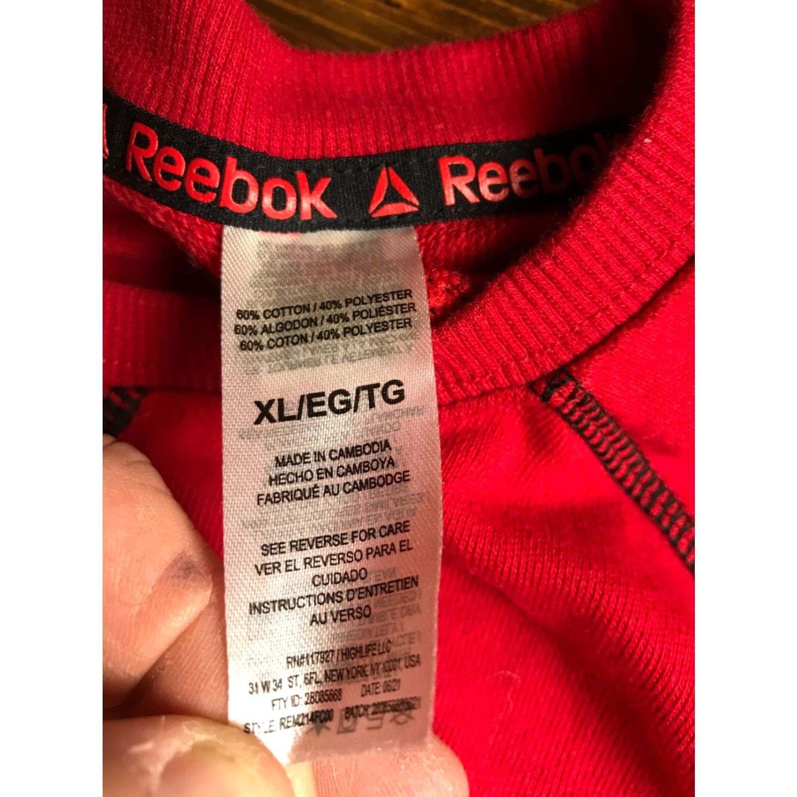 Reebok Reebok Sweatshirt Men's XL Red Activewear Long Sleeve Pullover Regular Size Size US XL / EU 56 / 4 - 5 Thumbnail