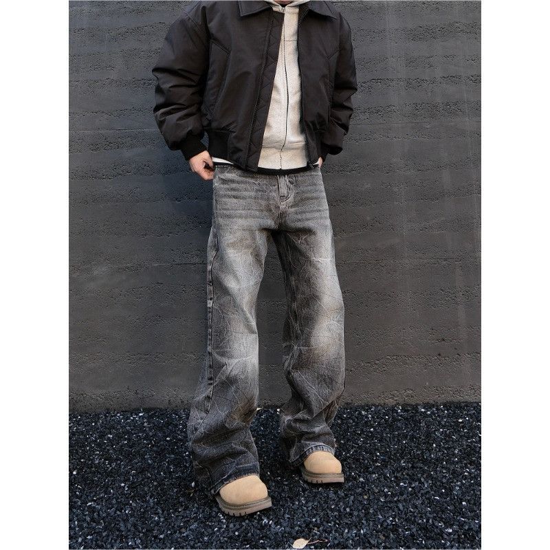 Japanese Brand Retro loose wavy straight leg wide leg jeans Size US 32 / EU 48 - 3 Thumbnail