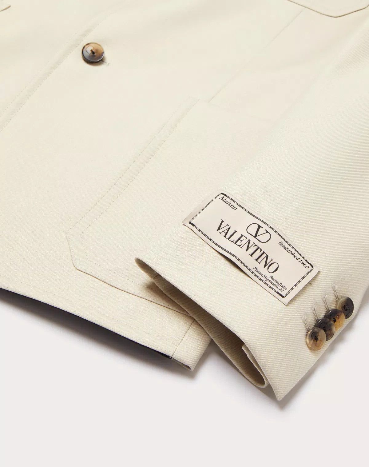 Valentino oc11z0625 Single Breasted Wool Jacket in White/Ivory Size US L / EU 52-54 / 3 - 5 Thumbnail