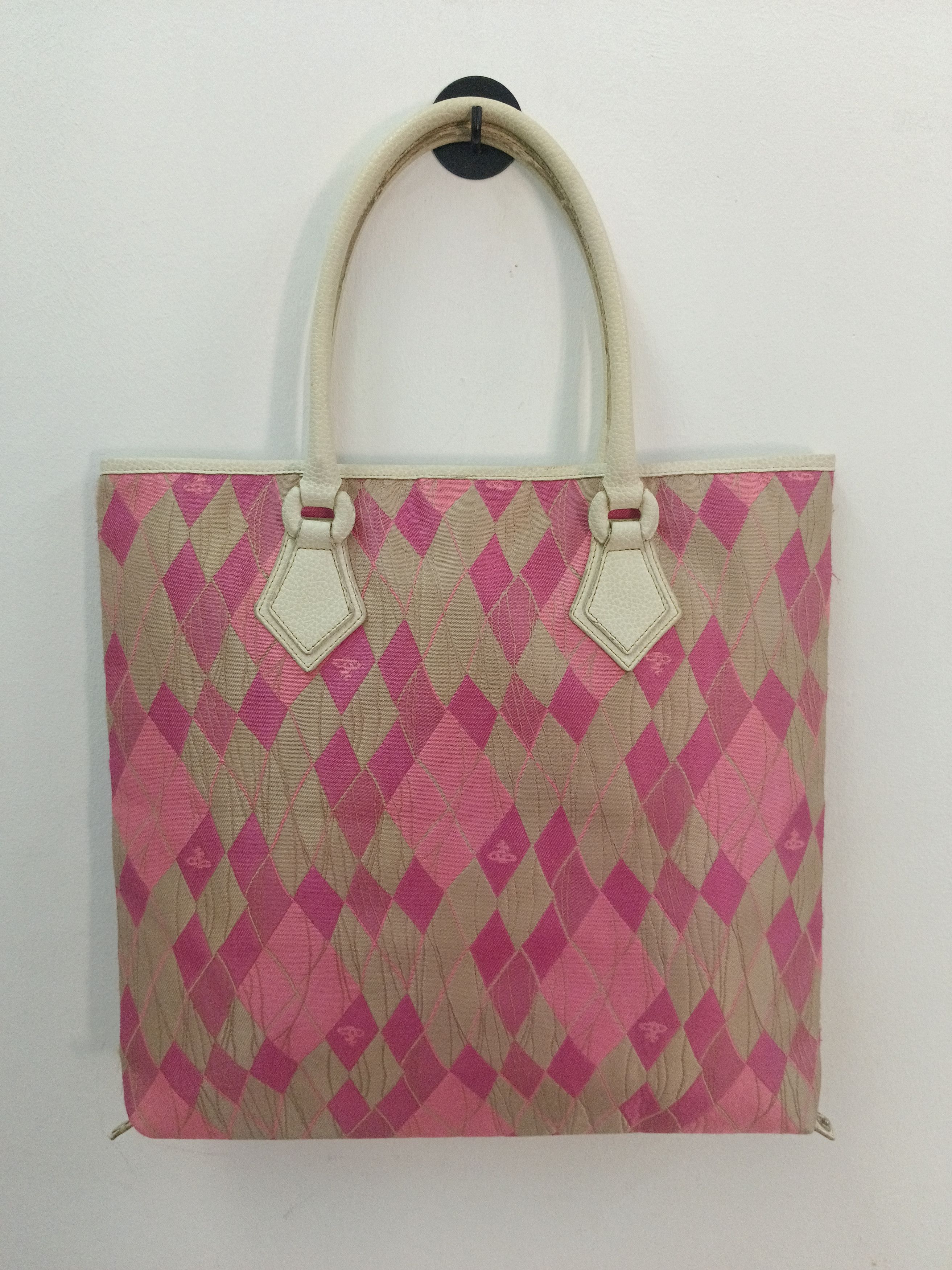 Vivienne Westwood Vintage Vivienne Westwood Pink Argyle Canvas Tote Bag Size ONE SIZE - 5 Thumbnail