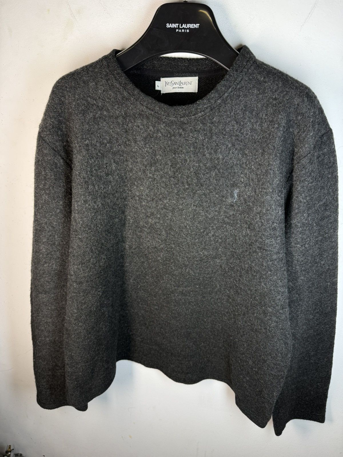 Yves Saint Laurent Wool YSL Sweater Soft Warm Grey YSL Sweatshirt Size US M / EU 48-50 / 2 - 12 Thumbnail
