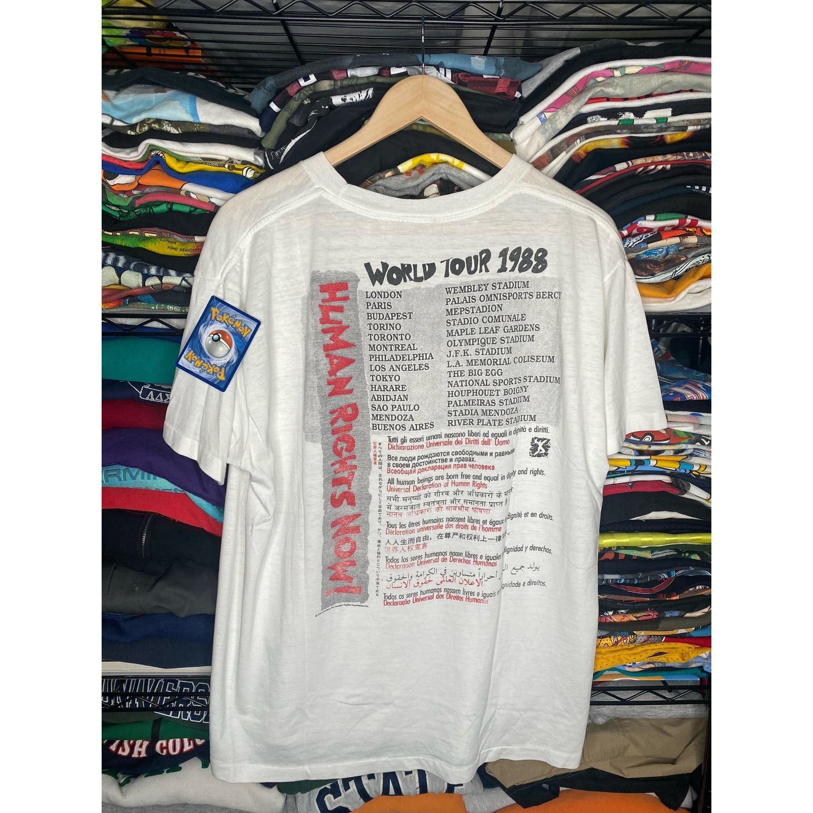 Vintage 1988 Human Rights Now World Tour Band T-Shirt