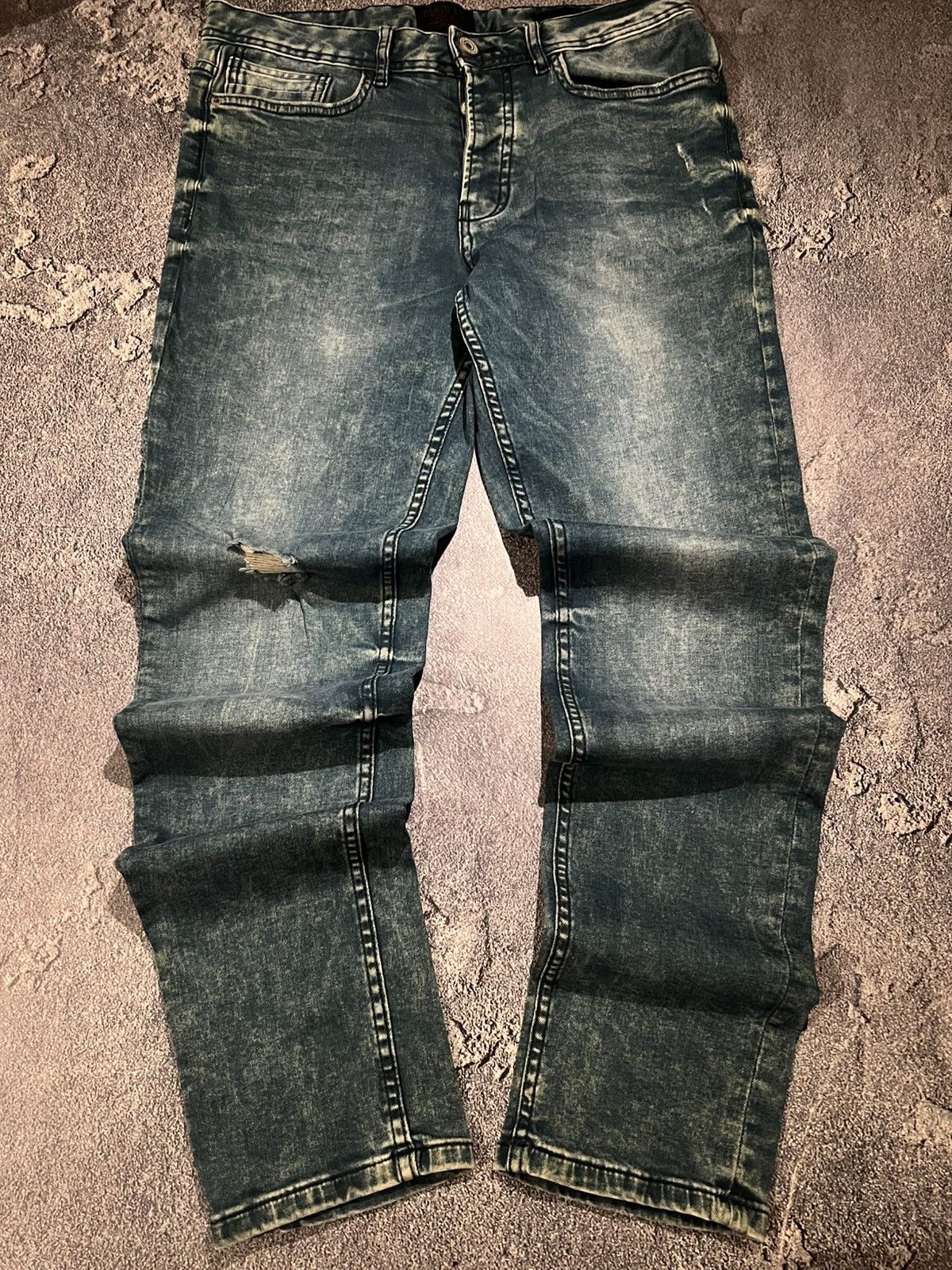 Japanese Brand Distressed Tokyo Slim Grunge Jean / Number Nine Style Size US 31 - 2 Thumbnail