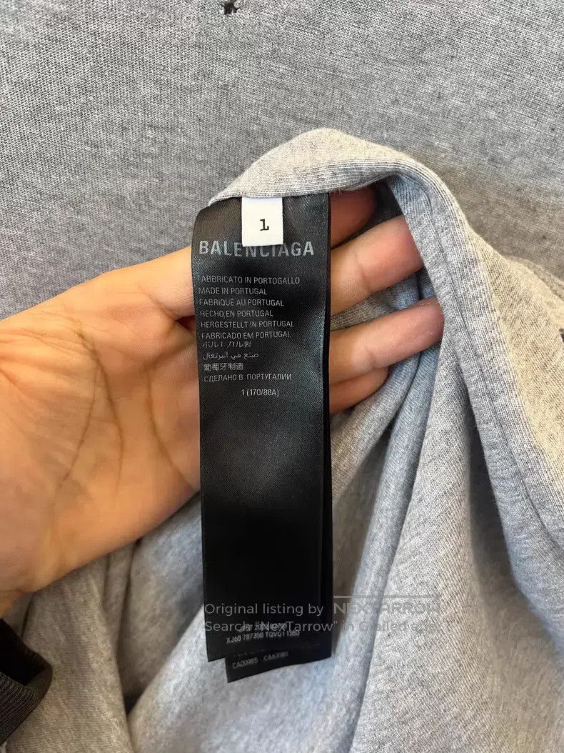Balenciaga Balenciaga Grey Distressed Hole T-Shirt Size US S / EU 44-46 / 1 - 4 Thumbnail