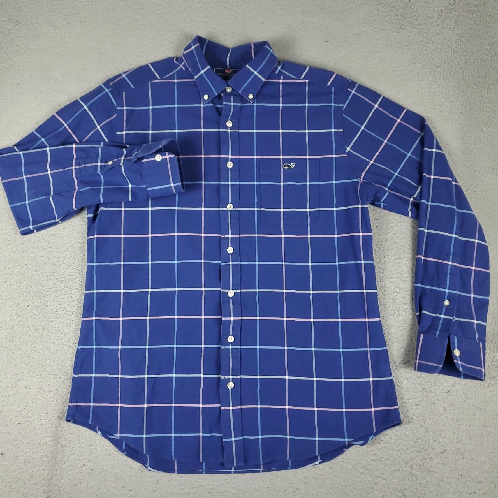 Vineyard Vines Vineyard Vines Shirt Mens Large Blue Check Slim Fit Casual Button Up Long Sleeve Size US L / EU 52-54 / 3 - 2 Thumbnail